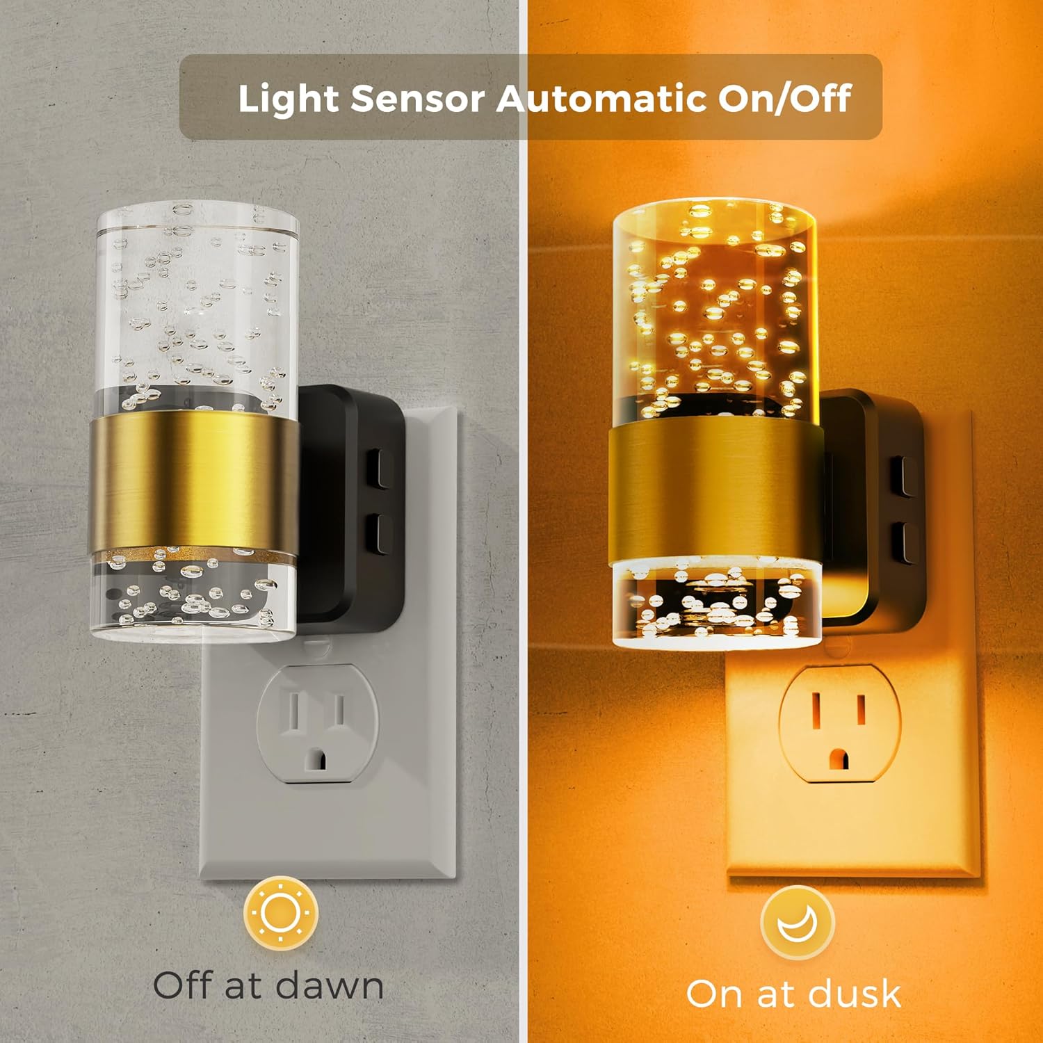 L LOHAS LED [3-PACK] LED Night Light,Brightness Adjustable, Dusk to Dawn Sensor