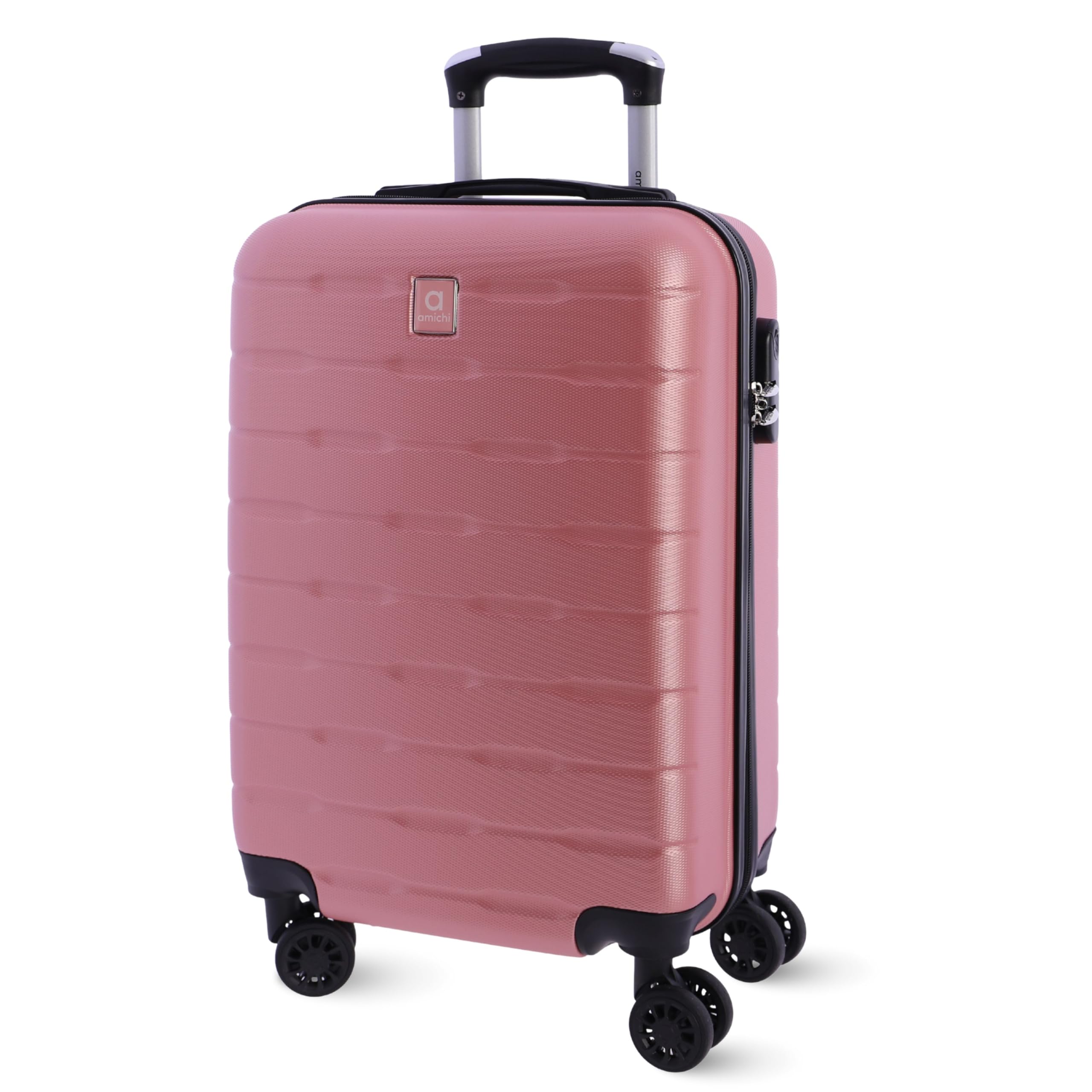 AMICHI - Maletas de Viaje Cabina - Maleta Cabina - Maletas de Viaje - Apta para Ryannair- Trolley Equipaje para Avion Resistente con 4 Ruedas de 360º y candado