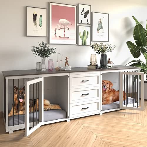 Furniture Style Dog Crate - Farmhouse Wooden Dog Kennel Furniture