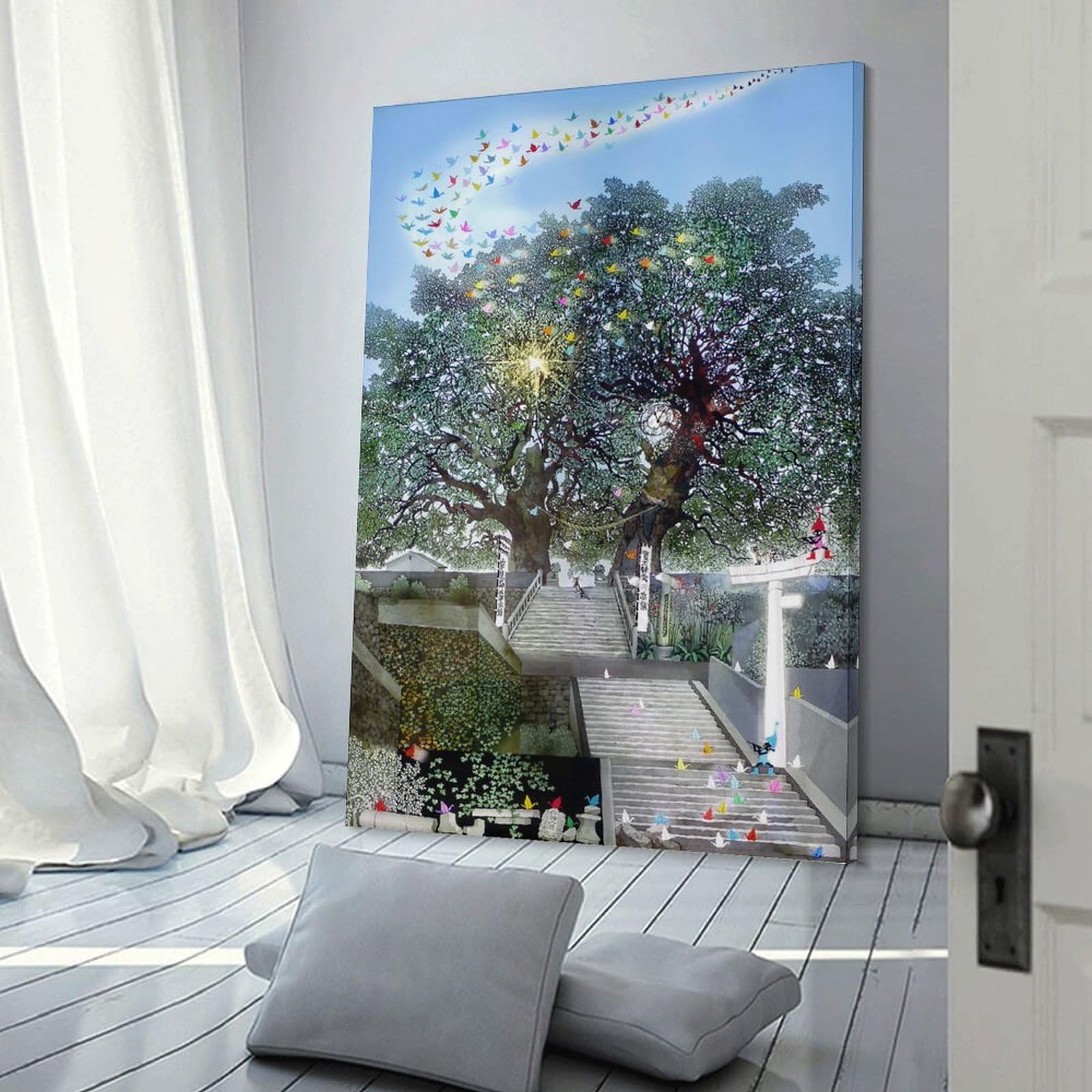 Amazon.co.jp: 藤城清治 生き続ける大くすの木 絵画 ポスター 工芸品の