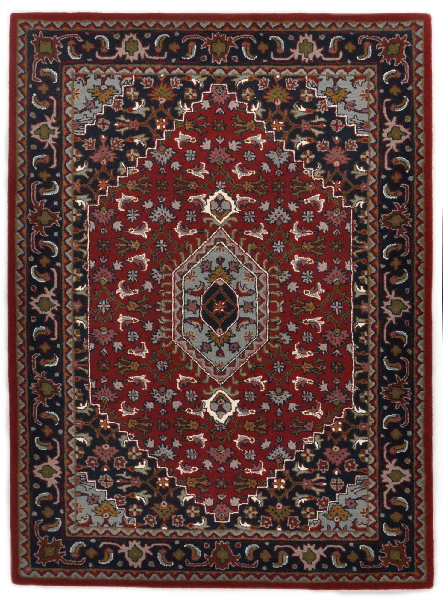 Theko | Tappeto Royal Persian in 100% lana vergine | IWS | fatto a mano con tecnica del tufting | Colore: Rosso | Dimensioni: 40 x 60 cm