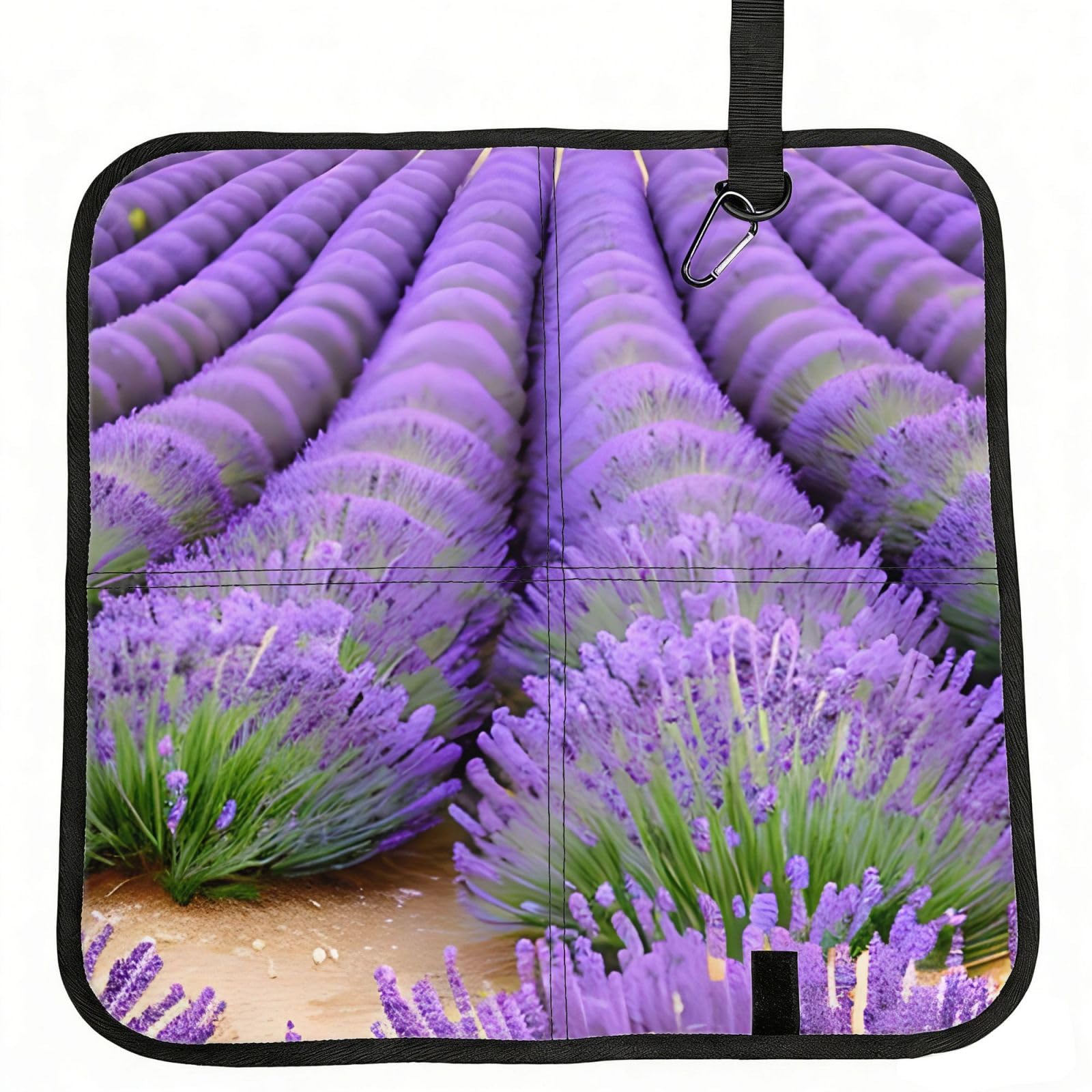 AYYQWE Romantic Lavender Print Foldable Seat Cushion Portable Chair Pad Office Commuting Picnic Camping Outdoor