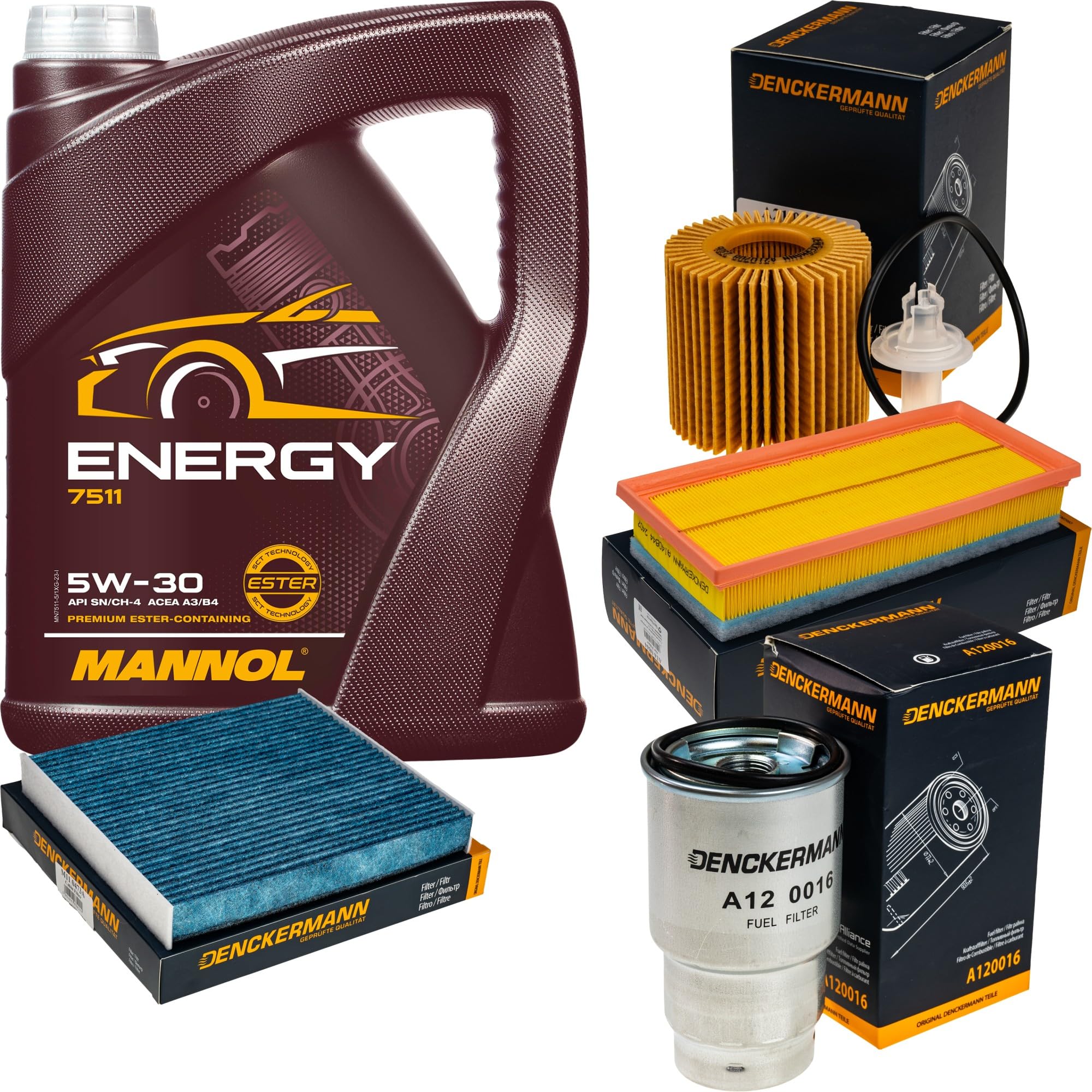 Pacchetto di ispezione pacchetto di manutenzione filtro con Energy 5W-30 5L, filtro olio, filtro ai carboni attivi, filtro abitacolo, filtro carburante, filtro aria