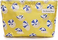 Vista 23 de The Summer Swan Kit de higiene y cuidado de la piel de flores grandes para media jornada, elegante bolso de maquillaje de embrague, negro