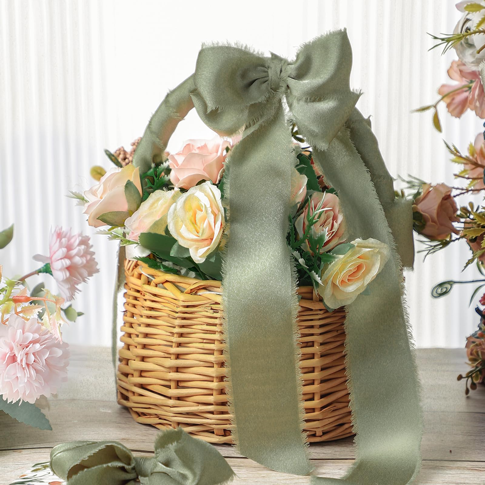 Snapklik.com : Sage Green Ribbon 1 1/2