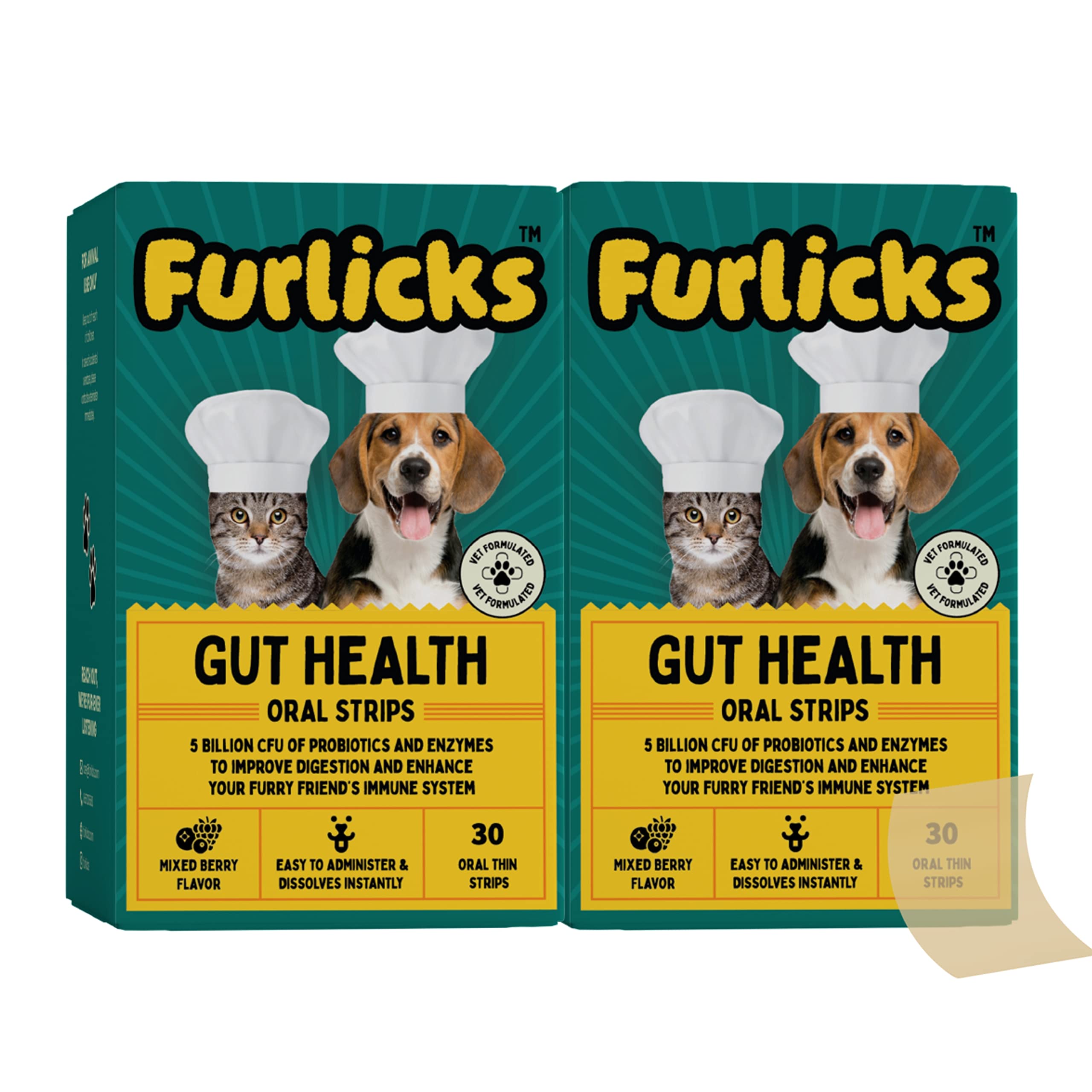Furlicks Gut Health Supplement for Dogs & Cats | Probiotics, Protease, Lipase for Improved Digestion, Enhanced Immunity, Healthy Gut Flora & Diarrhea & Bowel Support (60 Oral Dissolving Strips) (B0C4PW26VK) Amazon Price History, Amazon Price Tracker