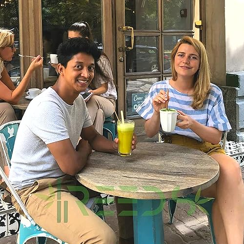 Miniatura 6 de Pajitas de caña ecológicas, biodegradables, 100% a base de plantas, de un solo uso, similar al bambú, para batidos, batidos, cócteles congelados y