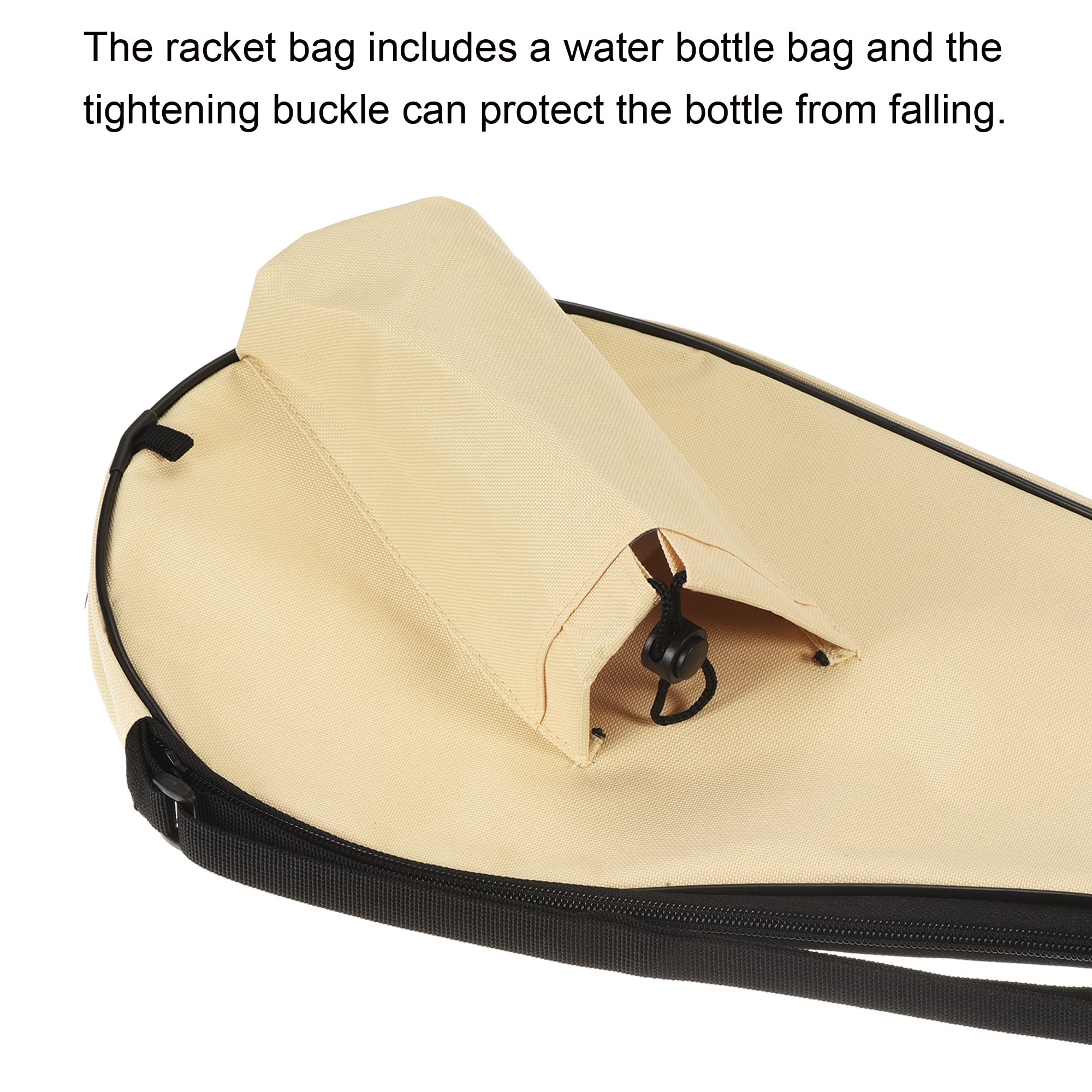 PATIKIL Bádminton Raqueta Cubierta, Raqueta Bolsa Pádel Transporte Bolsa con Ajustable Bandolera Correa Ligera Impermeable, Beige