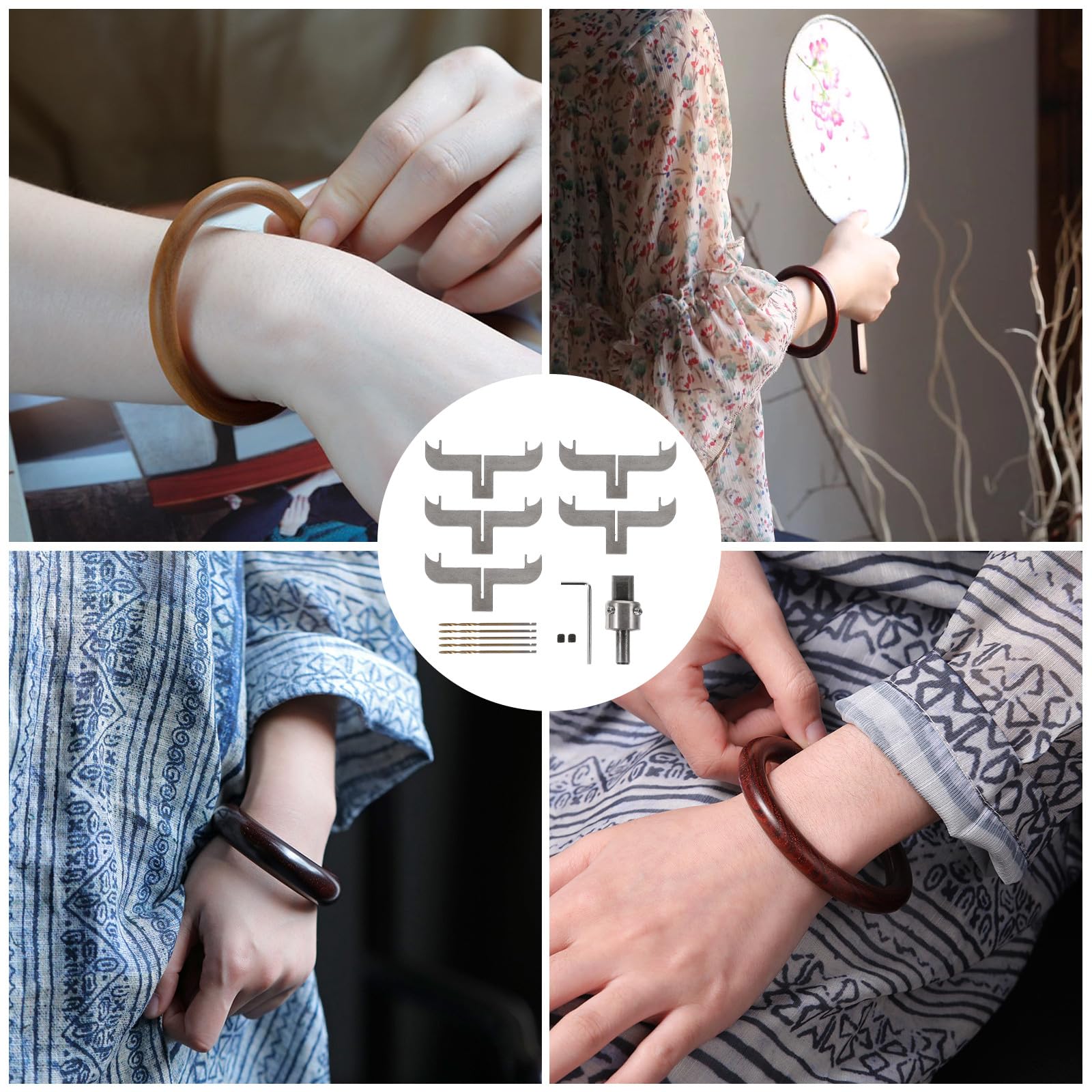 GALPADA Kit de Brocas para Pulseras y Anillos de Madera, Herramientas para Trabajos en Ébano y Palo de Rosa, Accesorios para Fresado y Creación de Pulseras DIY