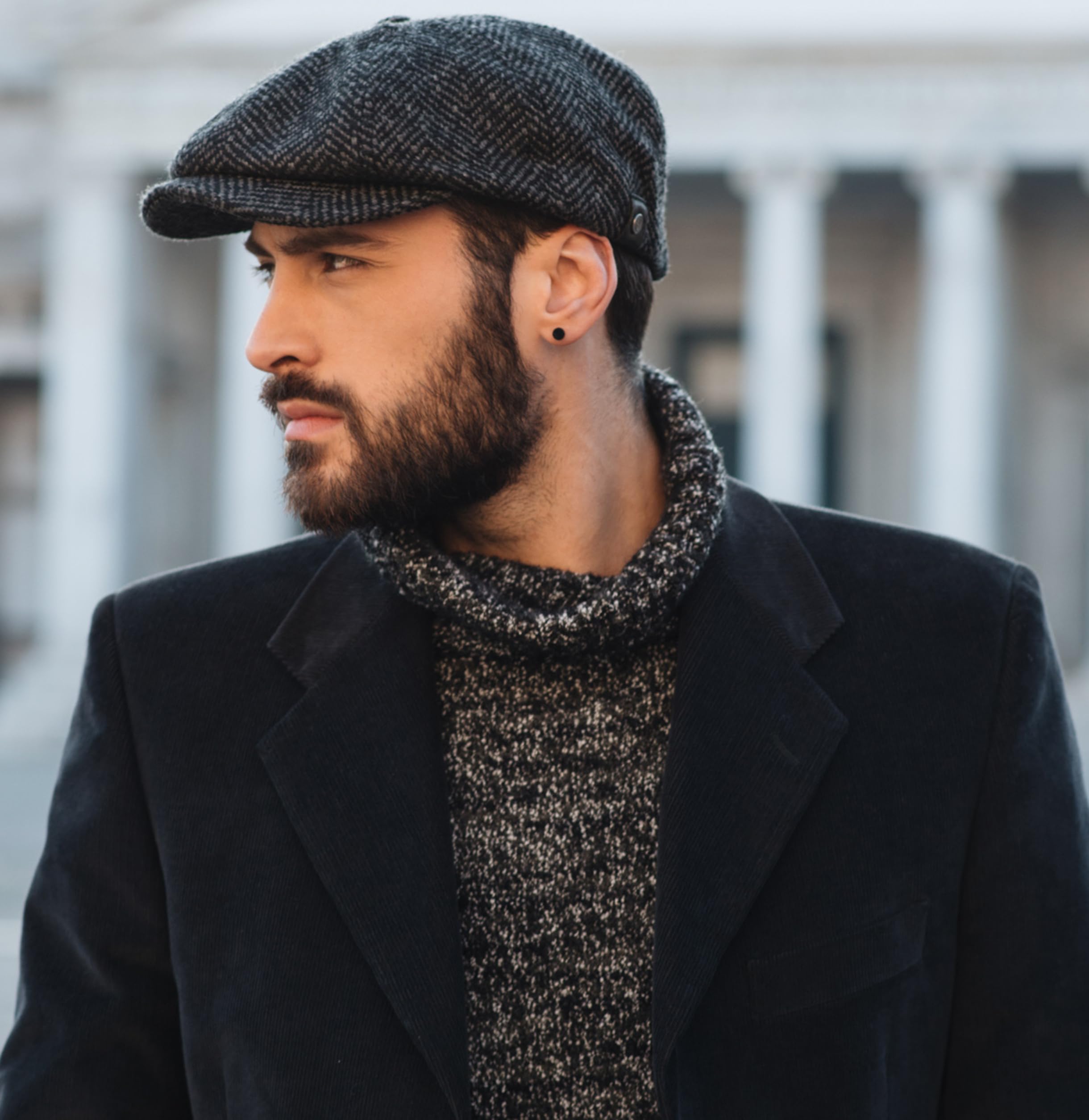 Schiebermütze Herren Schirmmütze Herrenmütze Newsboy Flat Cap Mütze