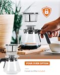 Commercial Chef Machine à Café, Machine à Café à Filtre avec Filtre à Verser, Machine à Café 5 Tasses avec Réservoir d'Eau de 0,75L, Infuse en 6 Minutes
