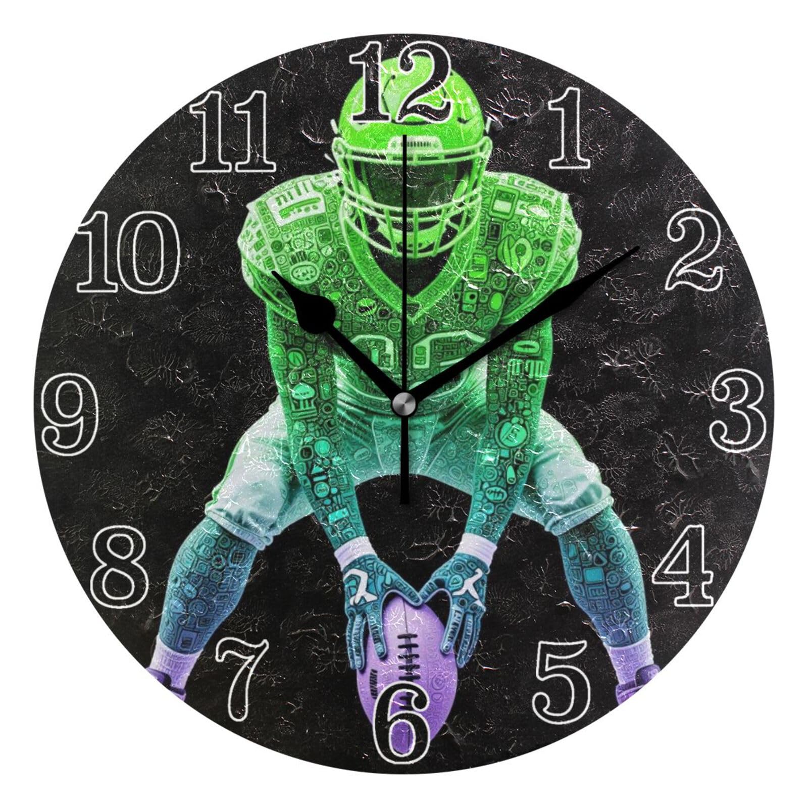Petite horloge murale de cuisine vert fluo 25cm