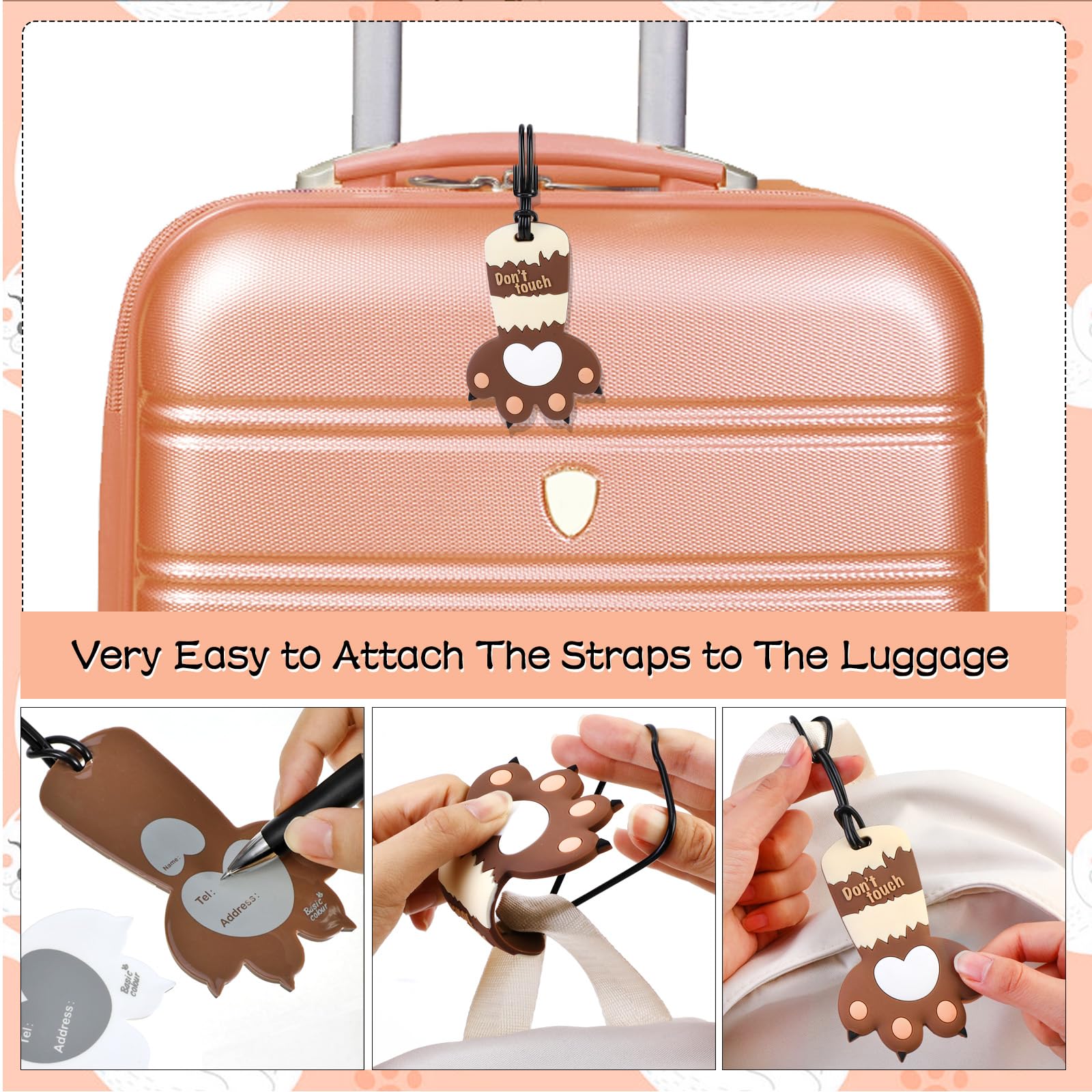 Etichette Per Bagagli A Forma Di Occhio - 2 Pezzi In PVC - Con Occhi Mobili - Identificatore Per Valigie E Zaini