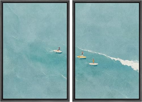 Miniatura 32 de IDEA4WALL Lienzo enmarcado para pared, juego de arte Bauhaus dorado de mediados de siglo, patrón de cuadrícula moderna, ilustraciones con formas