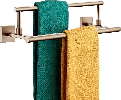 Miniatura 24 de KOKOSIRI Toalleros de baño de 24 pulgadas, soporte para toallas de baño de bronce aceitado, estantes de acero inoxidable montado en la pared Bronce