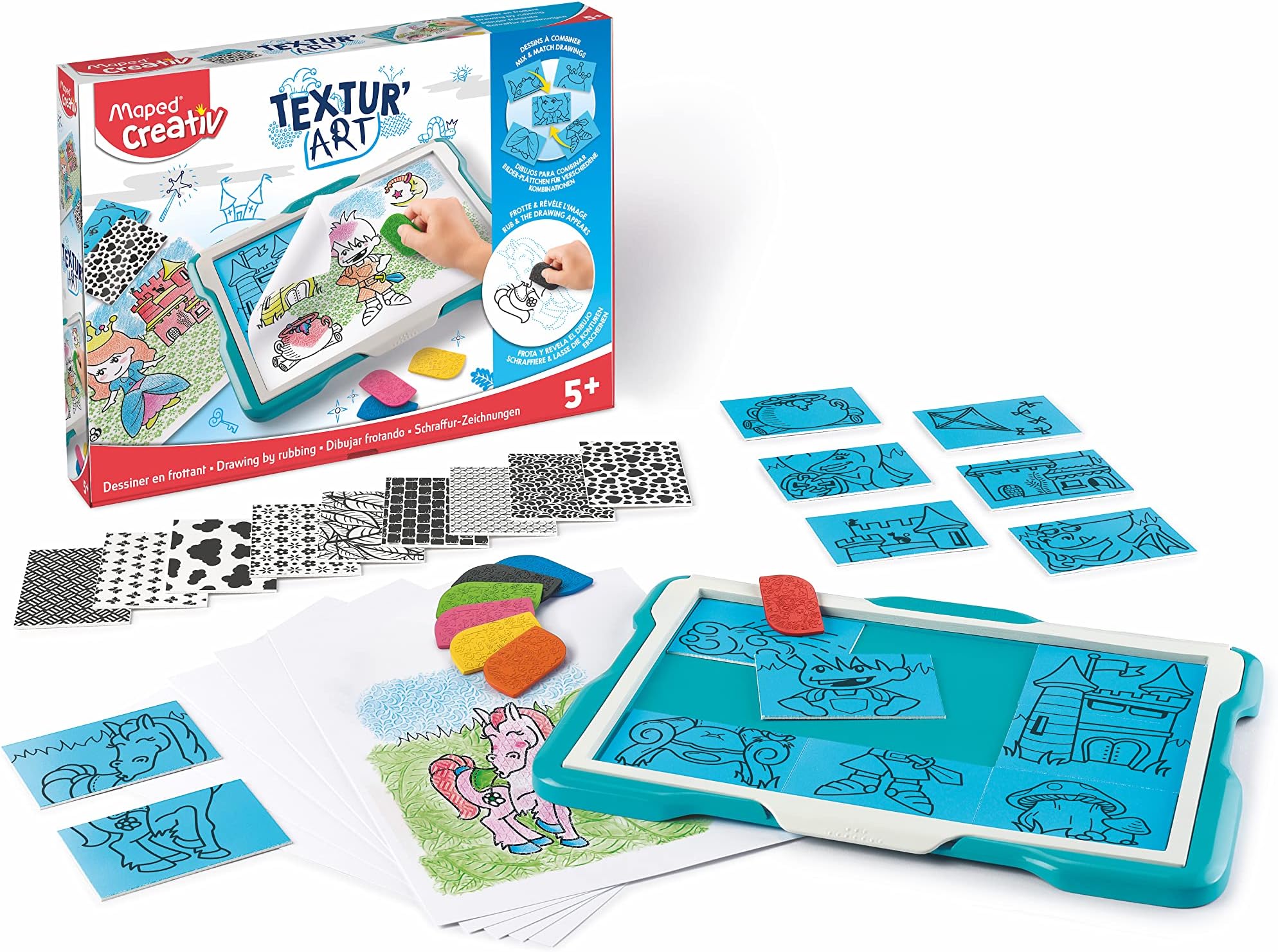 Creativ Texture Art Kit with Drawing Table Assorted Design Fun Activity Set for Kids 5+