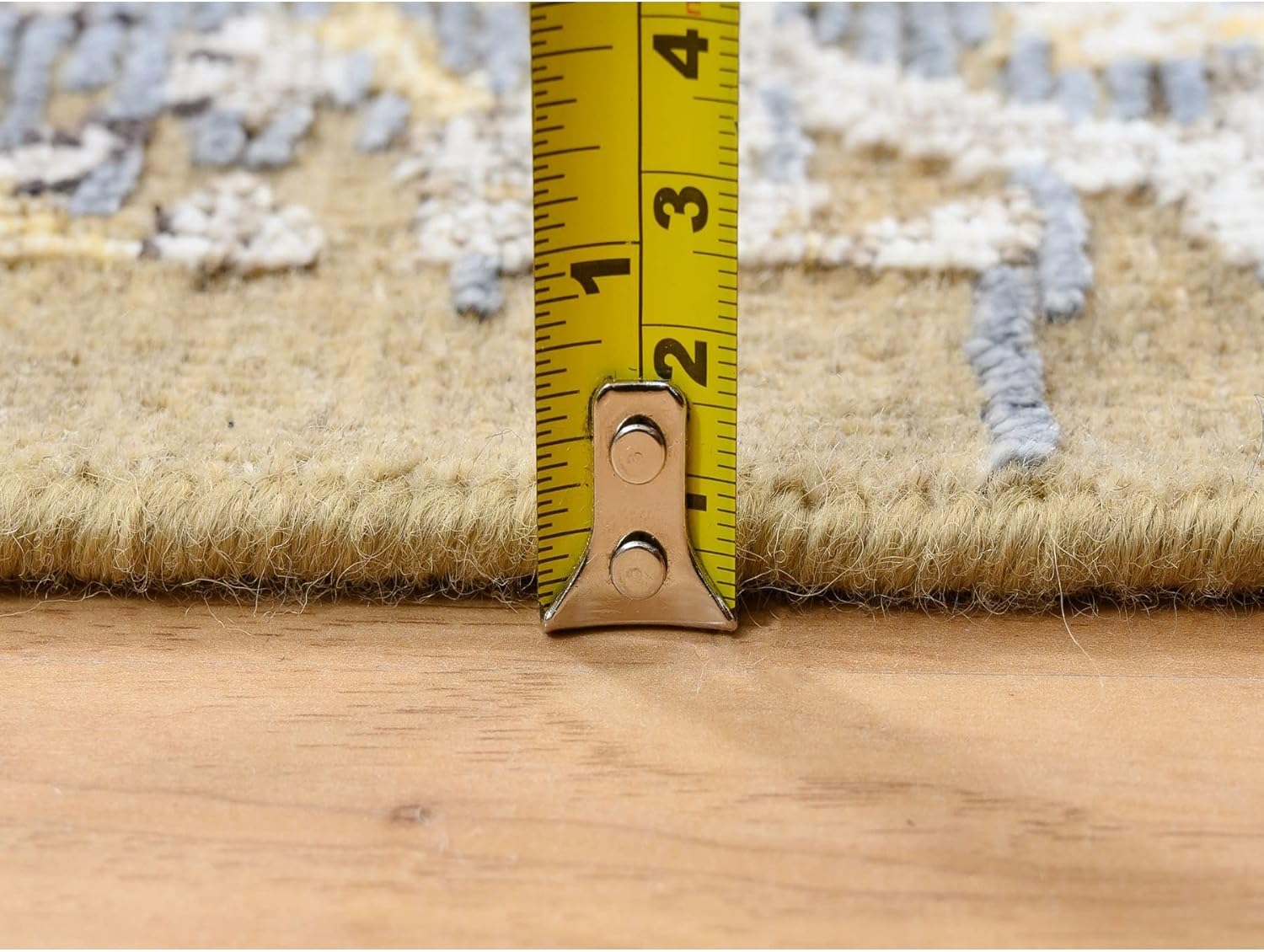 Gold Brown Transitional Saroogh Silk with Textured Wool Hand Knotted Runner Oriental Rug (2'6"x12'1")