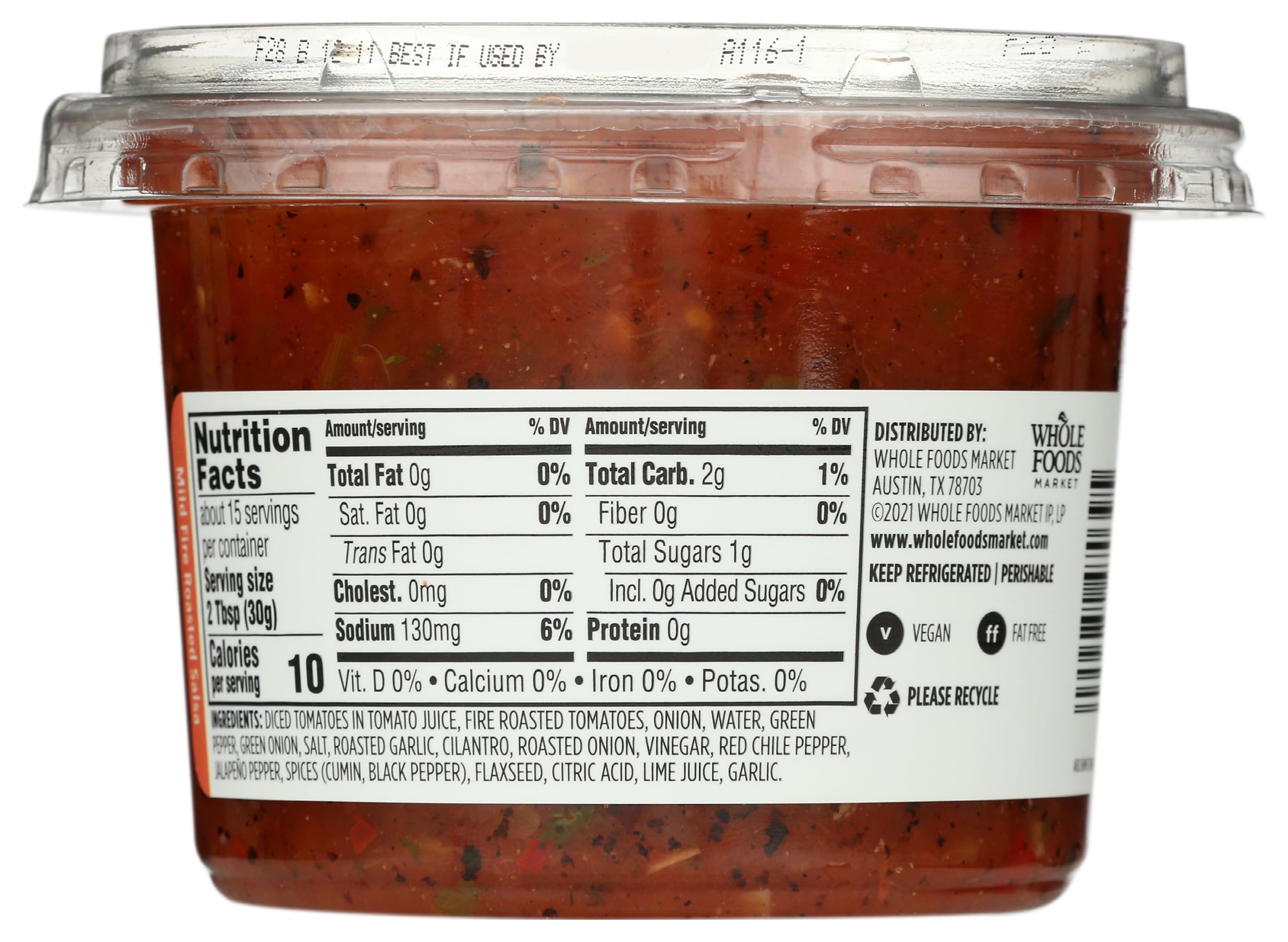 Whole Foods Market Mild Cantina Style Roasted Salsa 16 oz — view 2