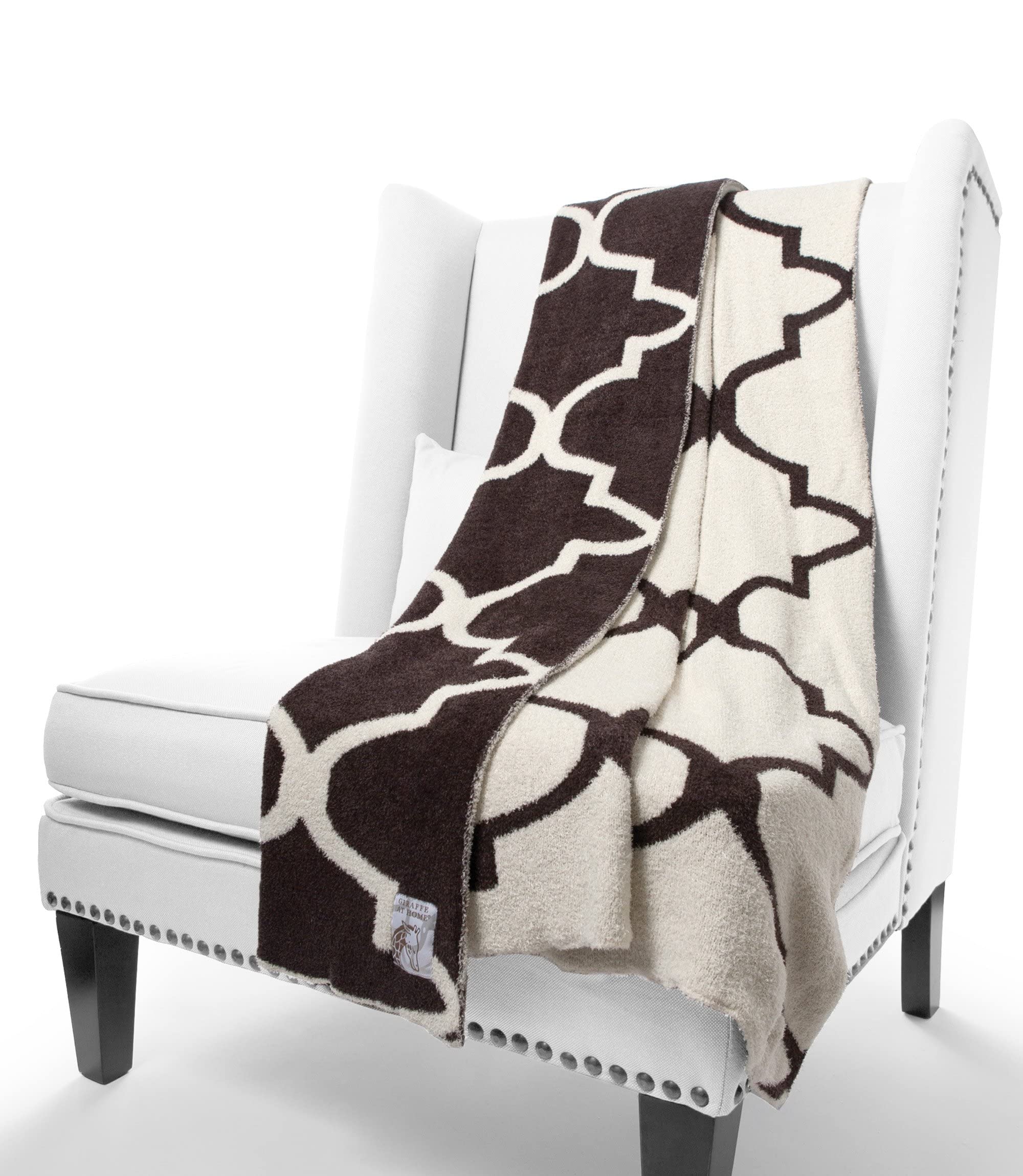 Giraffe at Home Dolce Moroccan Throw 45" x 59", Chocolate