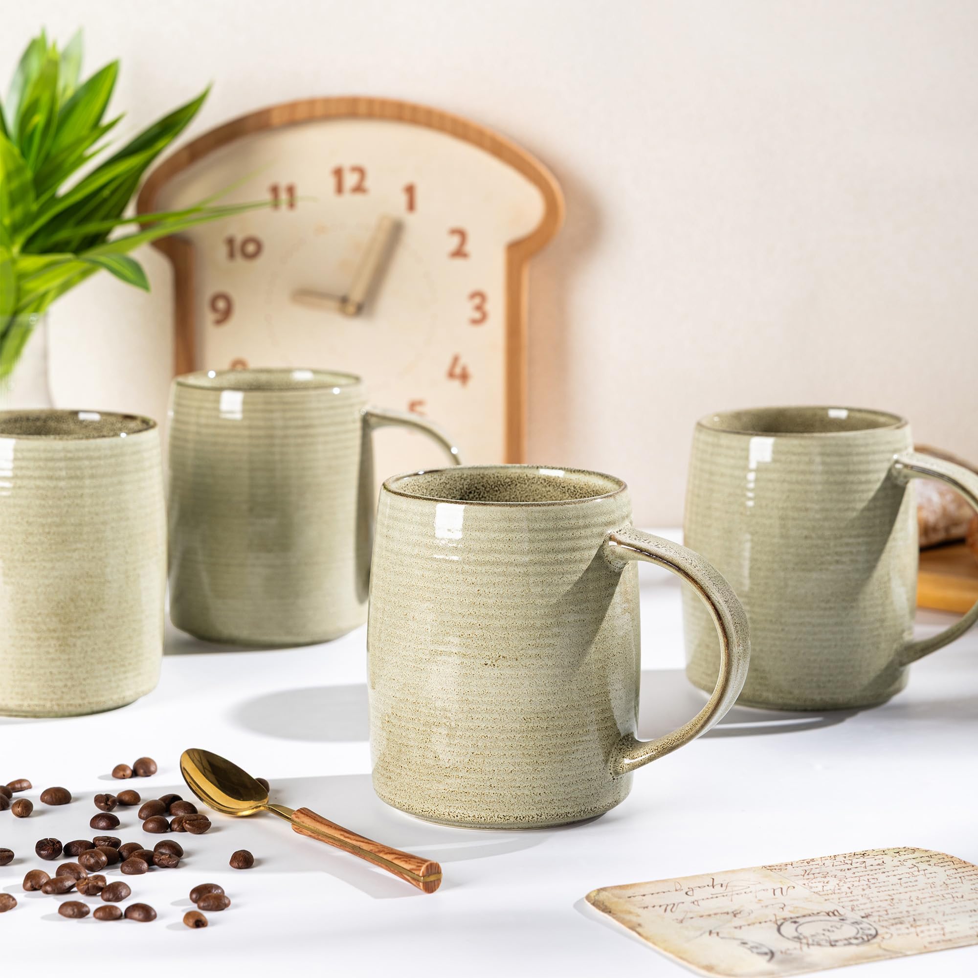 GBHOME Grande set di tazze da caffè da 6 pezzi, 18 oz (circa 500 ml) in ceramica fatta a mano con colori sfumati, ideale per latte, tè, birra e cioccolata calda, lavabile in lavastoviglie e adatta al