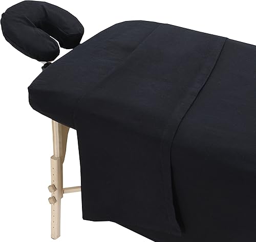 Miniatura 11 de London Linens Juego de sábanas extra gruesas de 3 piezas para mesa de masaje, franela de algodón 100% natural, incluye funda para mesa de masaje