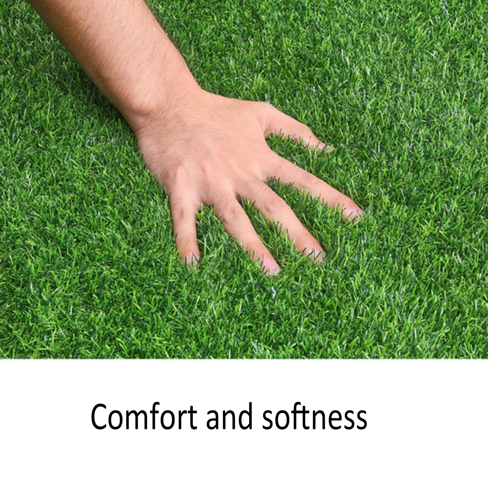 Tappeto in Erba Artificiale Spesso 2 cm, Finto Prato per Balcone, Recinzione Esterna, Tappeto in plastica Verde, Simulazione di Erba (1 * 1 m)