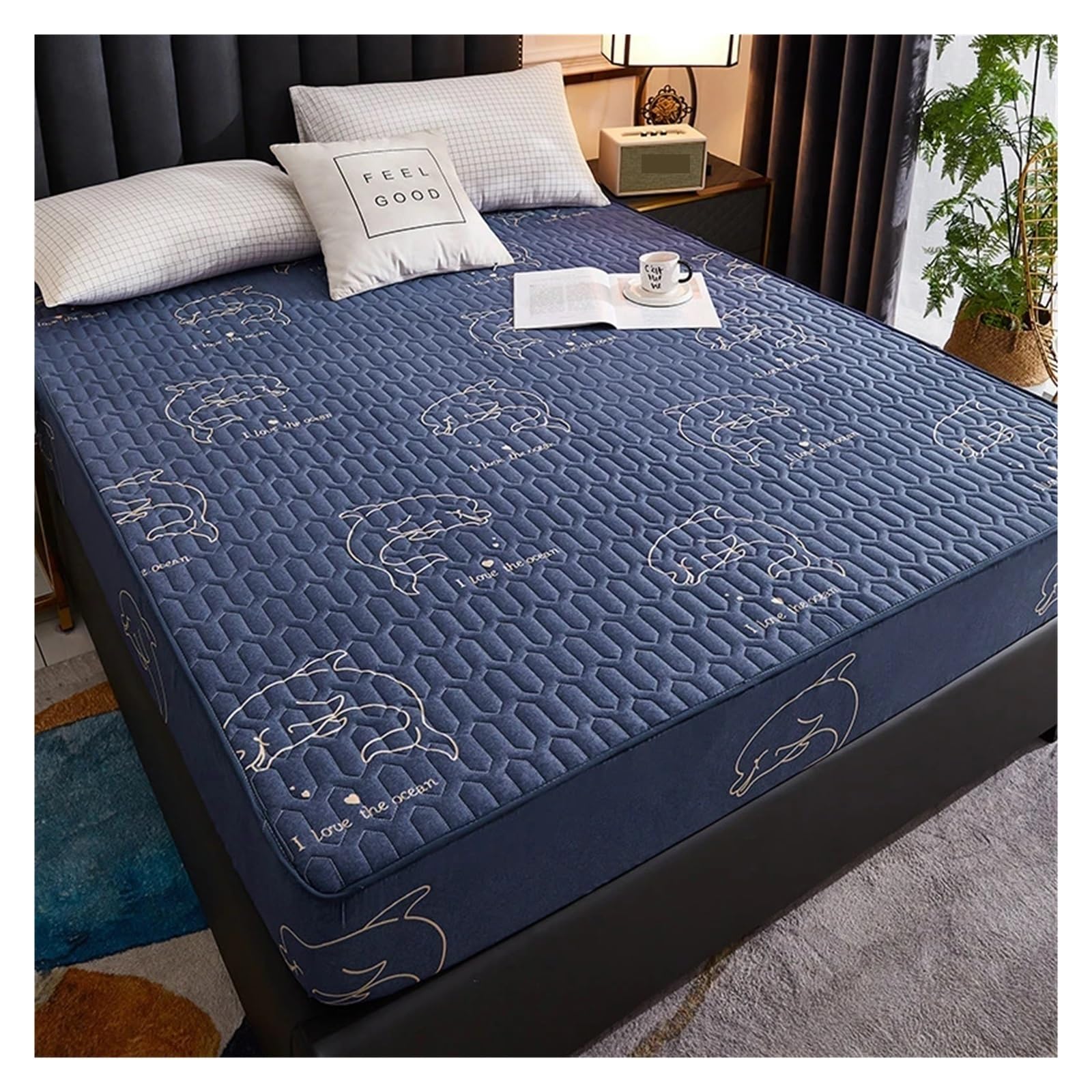 Mattress Protector Waterproof Thicken Mattress Pad Protector Fitted Sheet Bed Cover Latex Mat 150x200 180x200 160x200(04,150x200x30cm)