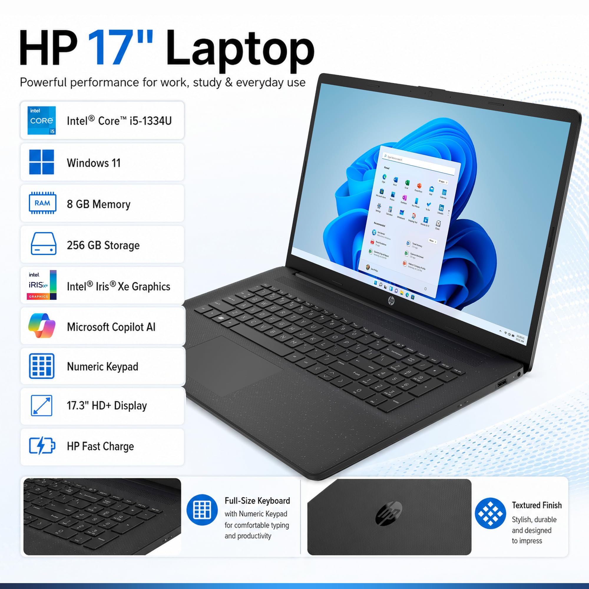 Amazon.com: HP 17.3“ Business Laptop, 13th Gen Intel i5, 16GB RAM