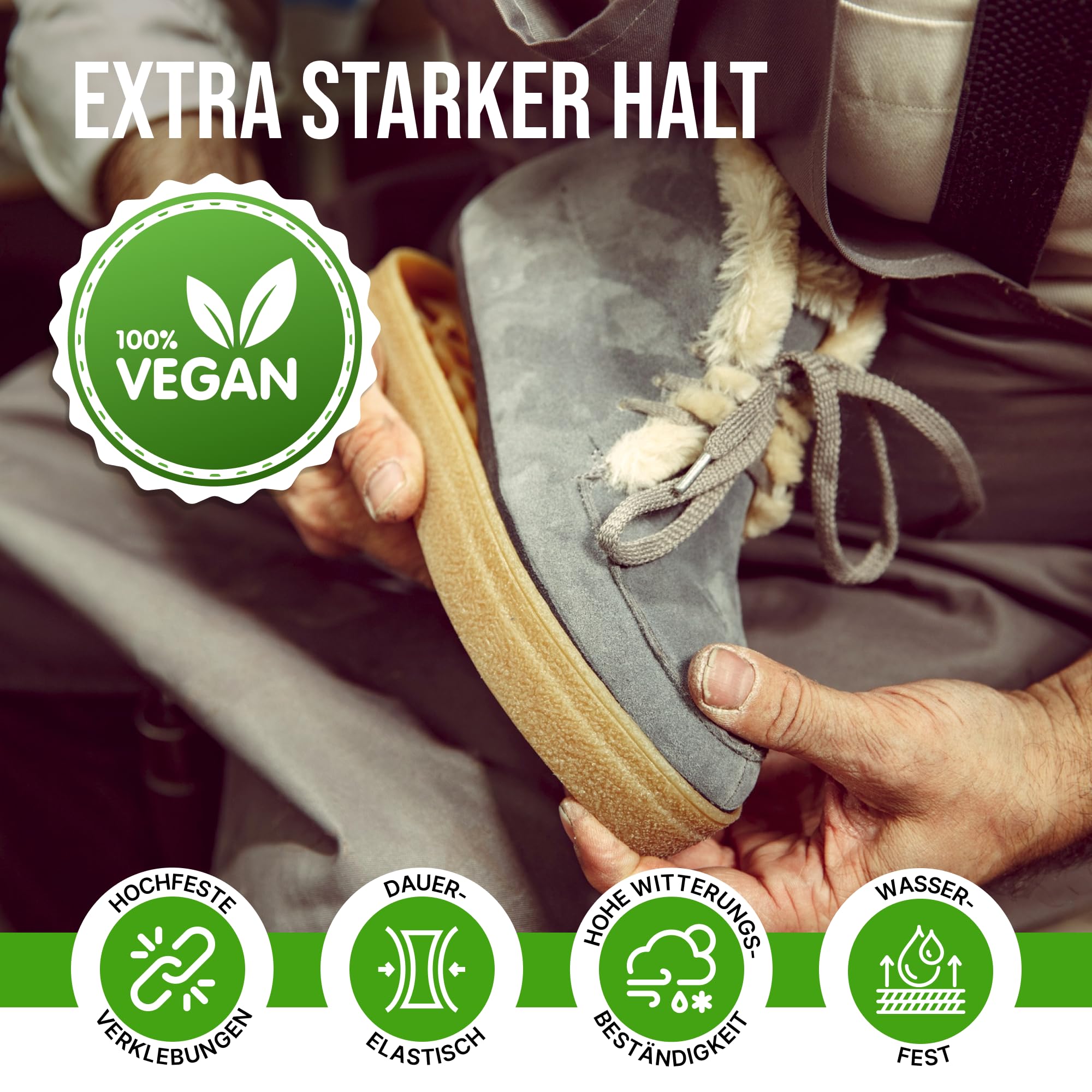 Kövulfix Kontaktkleber - Extragroße Dose Veganer Kraftkleber - 600g Kövulfix Rekord Schuhkleber extra stark wasserfest mit Klebstoffpinsel - der flexible Sohlenkleber Lederkleber made in Germany