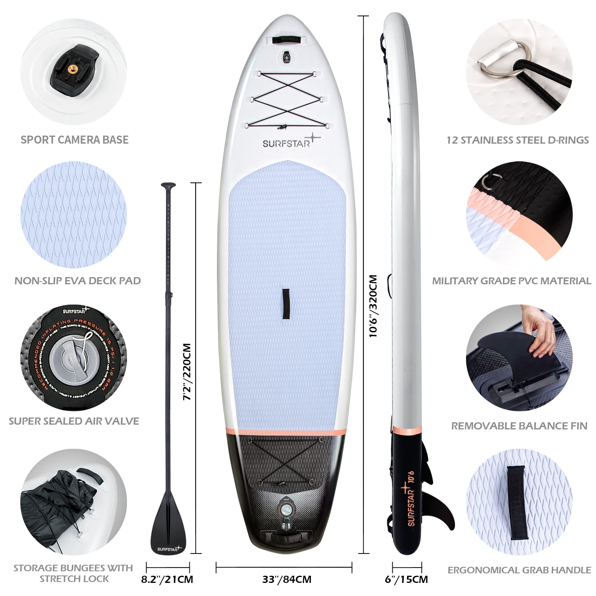 Amazon | surfstar インフレータブル スタンドアップパドルボード 10