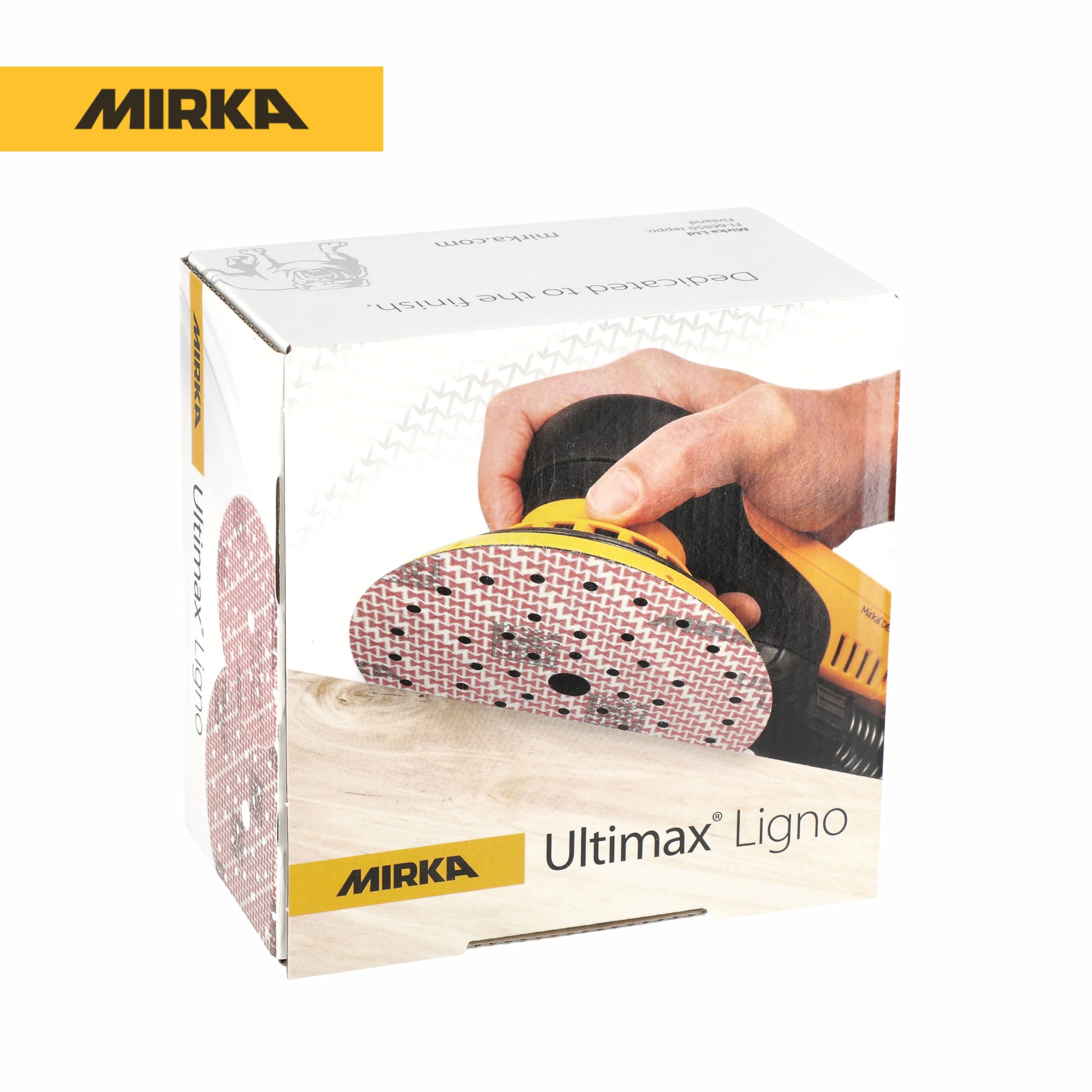 Mirka tarcze szlifierskie Ultimax Ligno 125 mm rzep Multifit | Tarcze szlifierskie Mirka do drewna z multiperforacją kompatybilne z szlifierkami mimośrodowymi i oscylacyjnymi