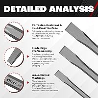 Vista 2 de C&T Kit de cinceles fríos multiusos de 3 piezas, 3/8, 1/2, 5/8 pulgadas, para carpintería, metal, carpintería y trabajos de mampostería