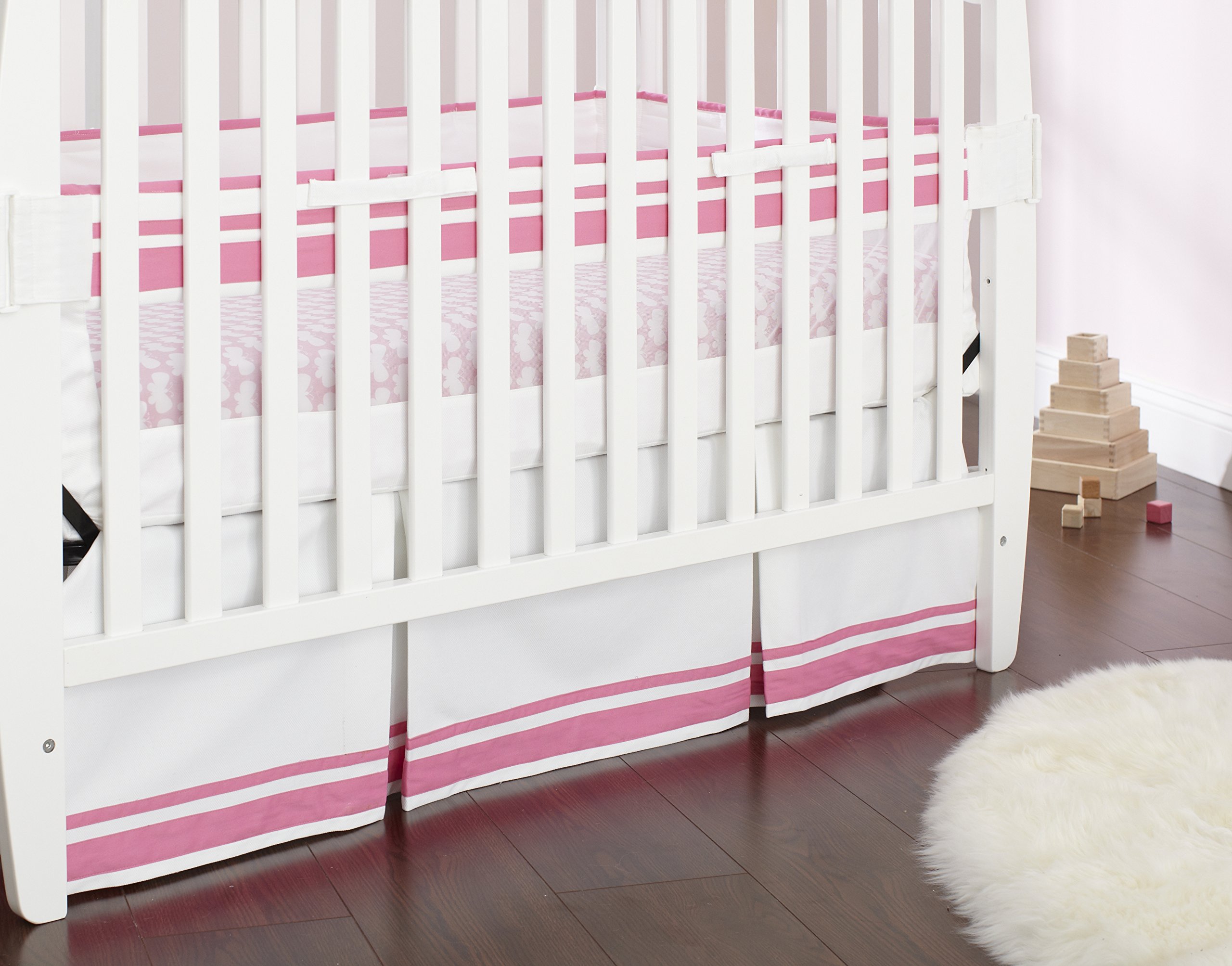Just Born Fresh Air Crib Liner, Pink/White