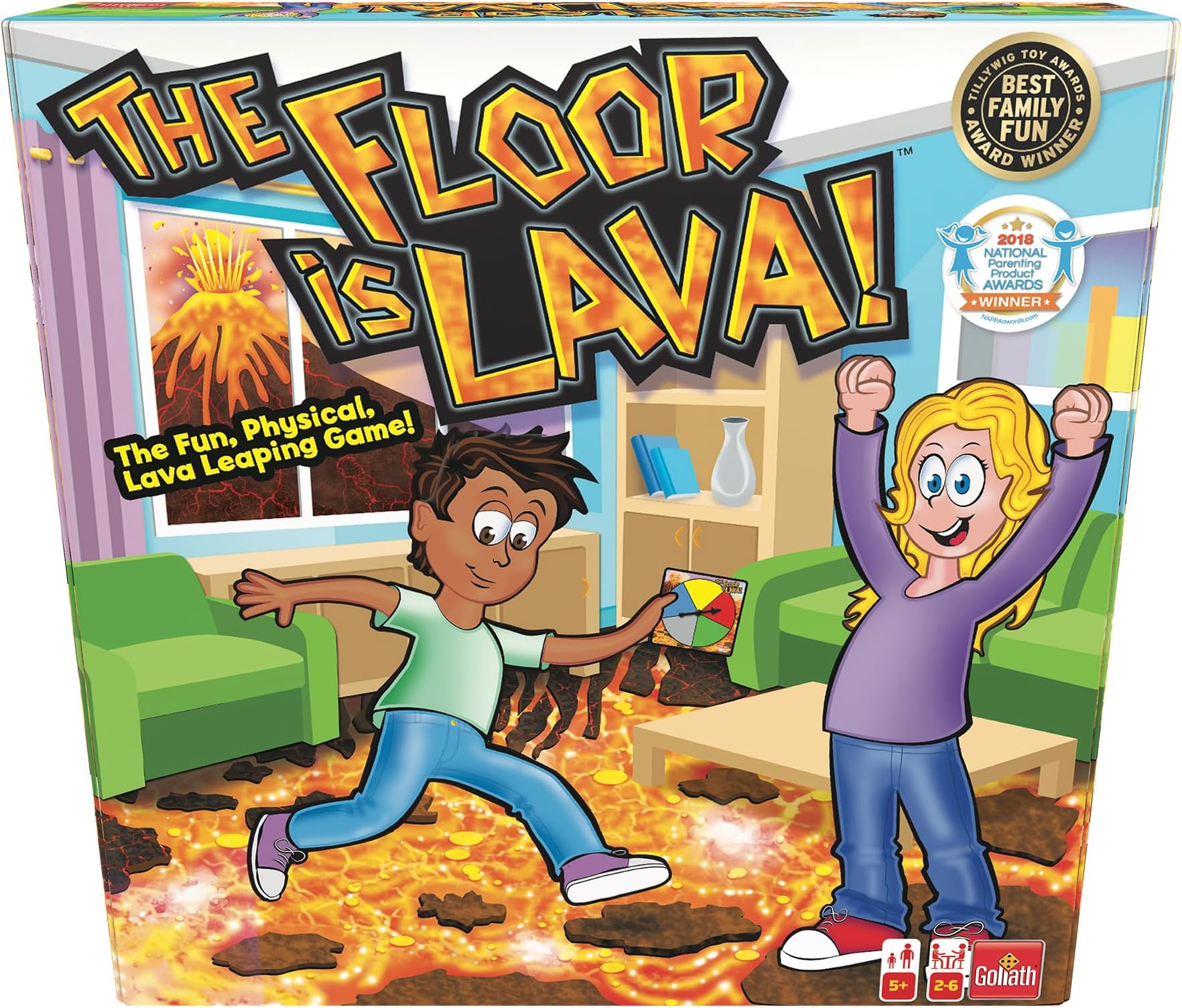 The Floor is Lava! Interactive Board Game for Kids and Adults (Ages 5+) Fun Party, Birthday, and Family Play | Promotes Physical Activity | Indoor and Outdoor Safe