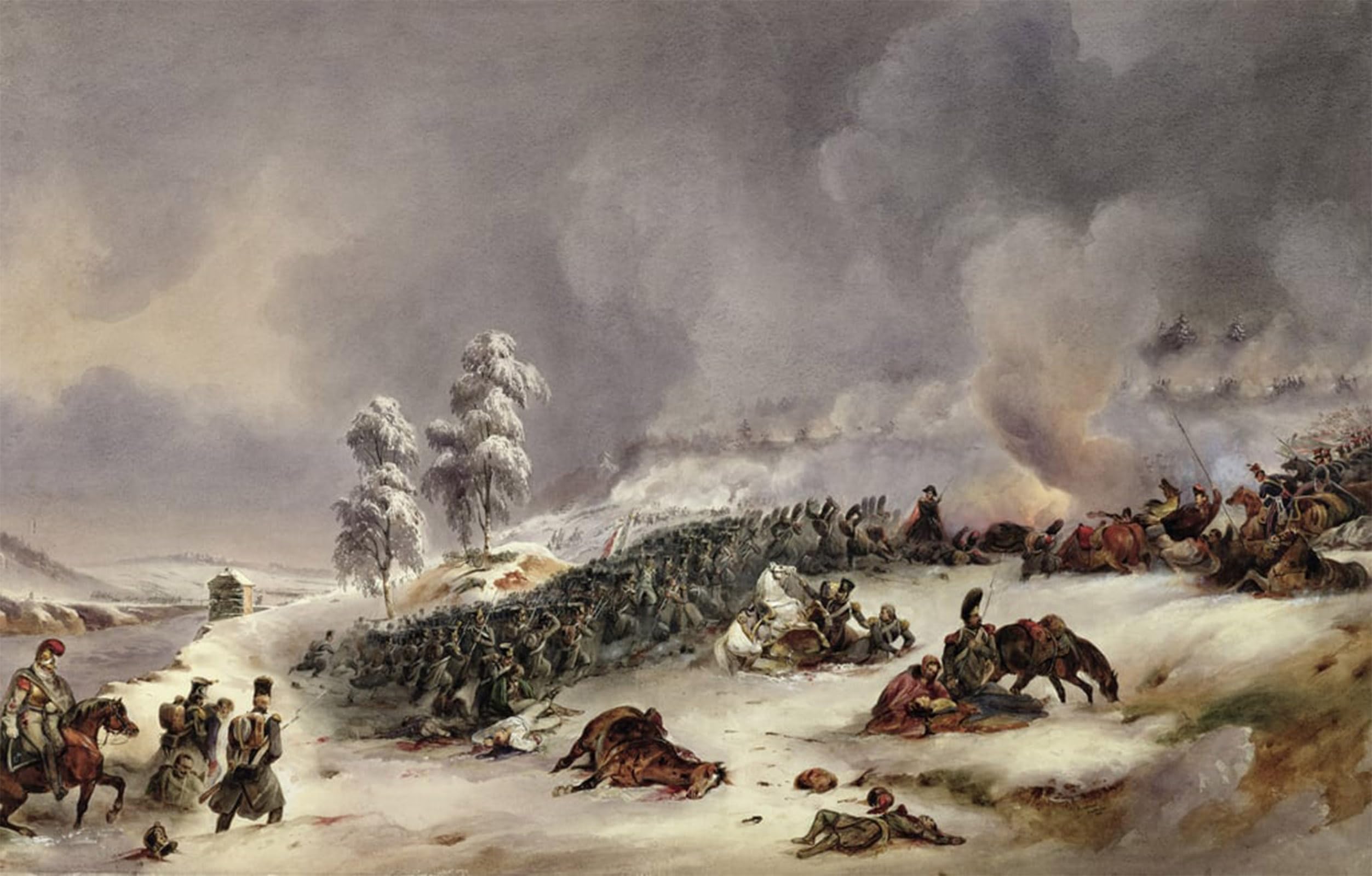 SERENDIPITP Abstract Painting Mural Print Picture Wall Decor Painting Battle of Krasnoi Th November by Jean Antoine Simeon Fort Vintage Wall Artwork for Home Decor 60x90cm