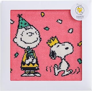 nishikawa【西川】 スヌーピー シェニール織ミニタオル 23X23cm 洗える 綿100% 紙パッケージ入りでギフトにもぴったり 日本製 ピンク XT45286621 PN5665TW