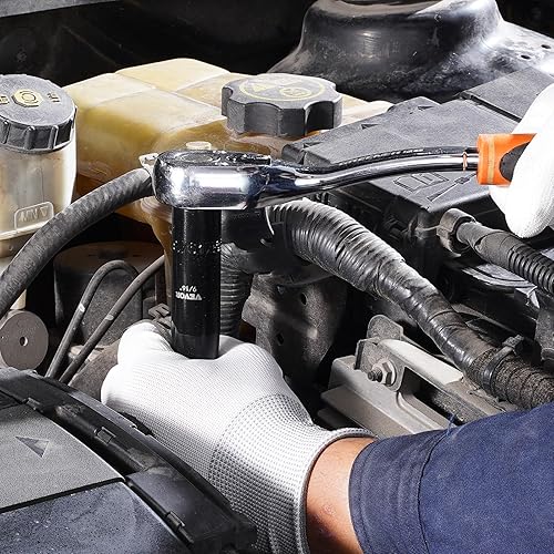 Miniatura 8 de VEVOR Juego de llaves de impacto, 19 piezas x 12 pulgadas métricas de 38-1-12 pulgadas, 6 puntos de zócalo profundo de 6 puntos, construcción