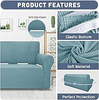 Vista 3 de JIVINER Fundas de sofá de alta elasticidad para sofás de 3 cojines, funda elástica de jacquard de 1 pieza, funda de sofá antideslizante con parte