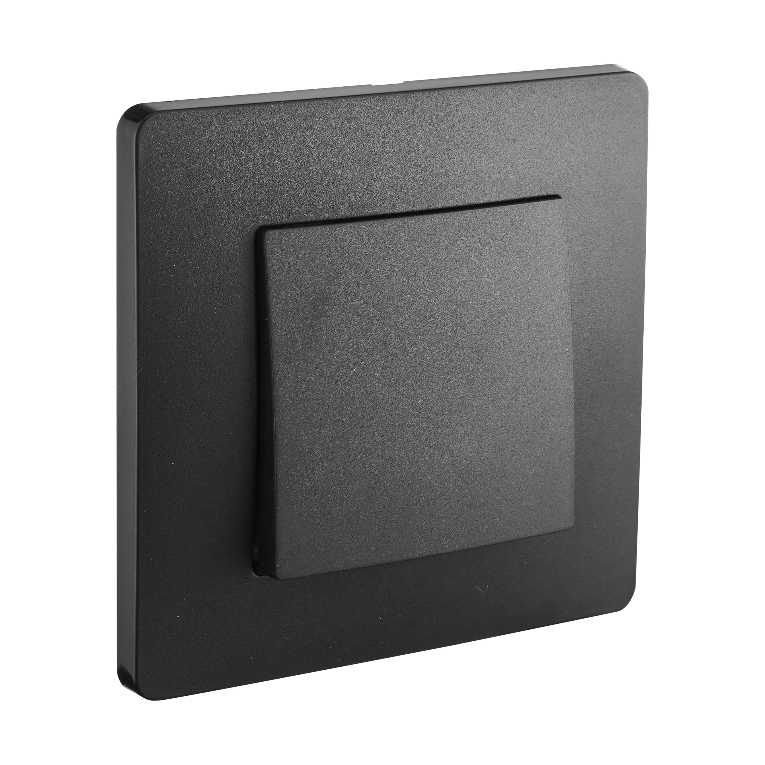 DEBFLEX - Caly - Interruptor Commutador - Interruptor de Pared Cuadrado para Control de Iluminación - Terminales de Conexión Automática - ABS - Instalación Empotrable - Negro - 71 x 71 x 37 mm