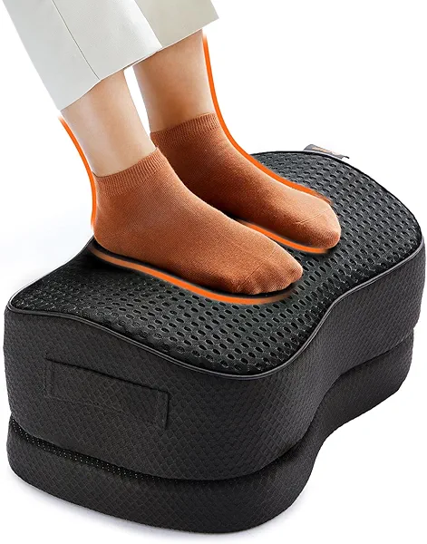 ErGear Foot Rest for Under Desk at Work - Adjustable Foot Rest with Breathable Washable Cover, Ergonomic Memory Foam Foot Rest for Home, Office Footrest of Latex-Like Slow-Bouncing Memory Sponge