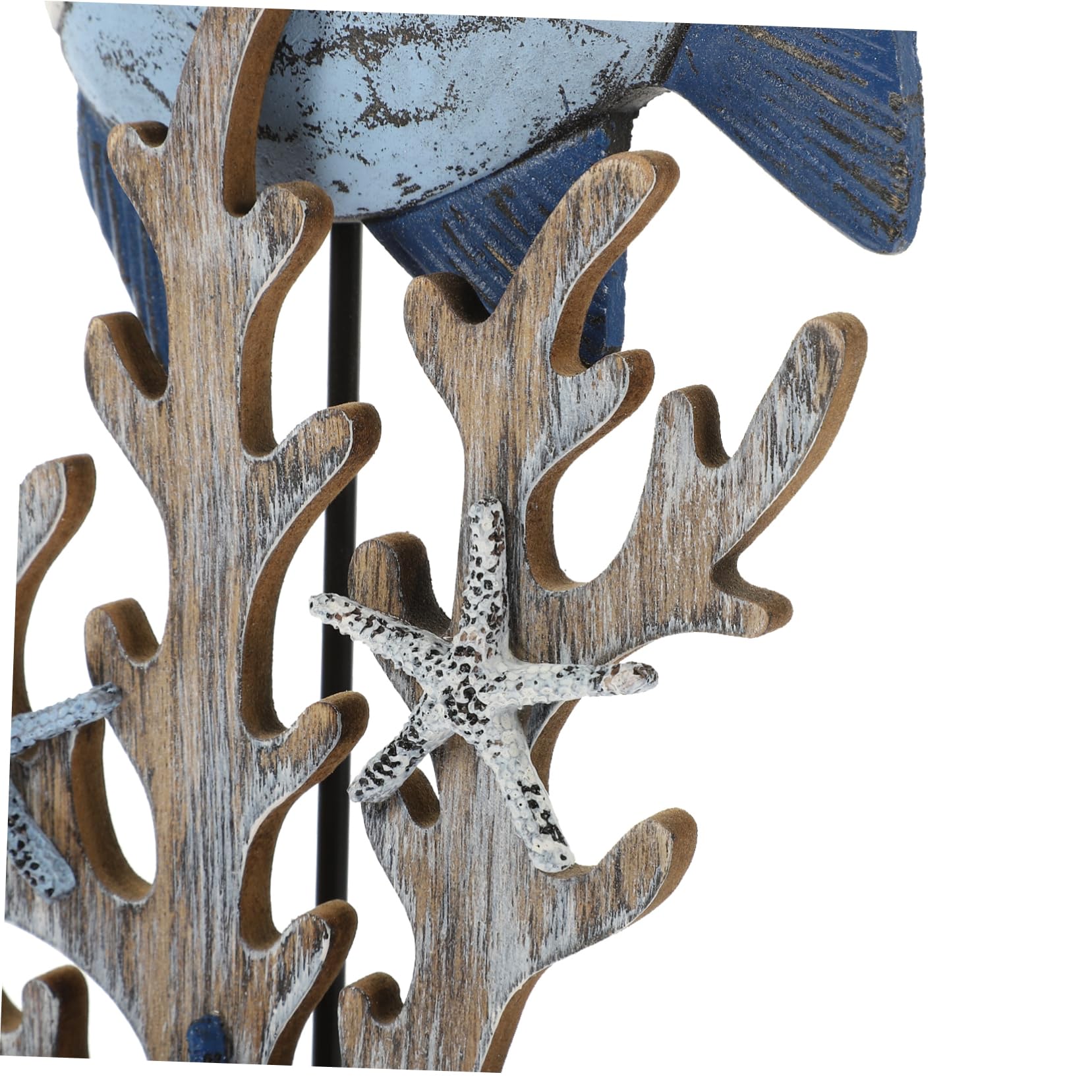 Vaguelly Adornos De Pescado De Coral Retro Decoración Temática del Océano Náutico Adorno De Mesa Decoración del Océano De Estilo Mediterráneo Costero Madera