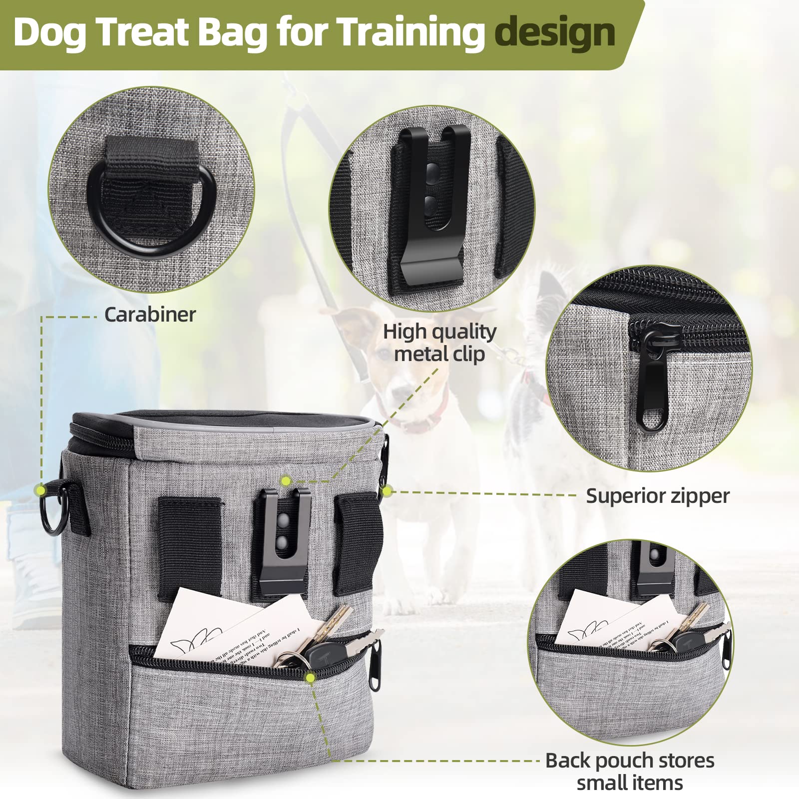 Leckerli-Tasche Für Hundetraining – Mit Kotbeutelspender – 3 Tragemöglichkeiten – Aus Oxford-Stoff – Praktisch Für Spaziergänge