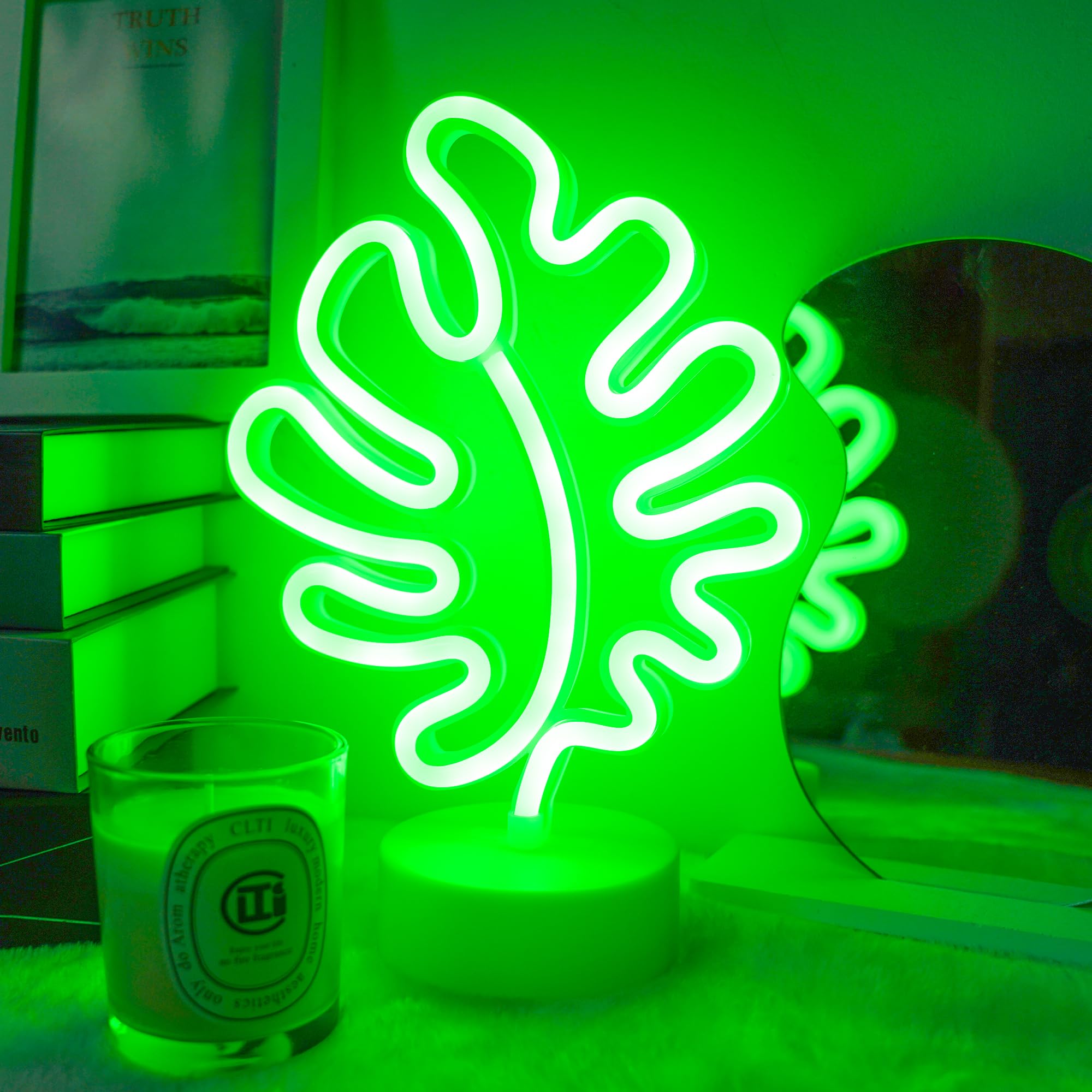 Aslanka Schildkrötenblatt-LED-Nachtlicht, Nachttischlampensockel, LED-Licht, Batterie/USB, Desktop-Dekoration, Weihnachten, Geburtstag, Party, Wohnzimmer, Schlafzimmer, Tisch, Kindergeschenklampe