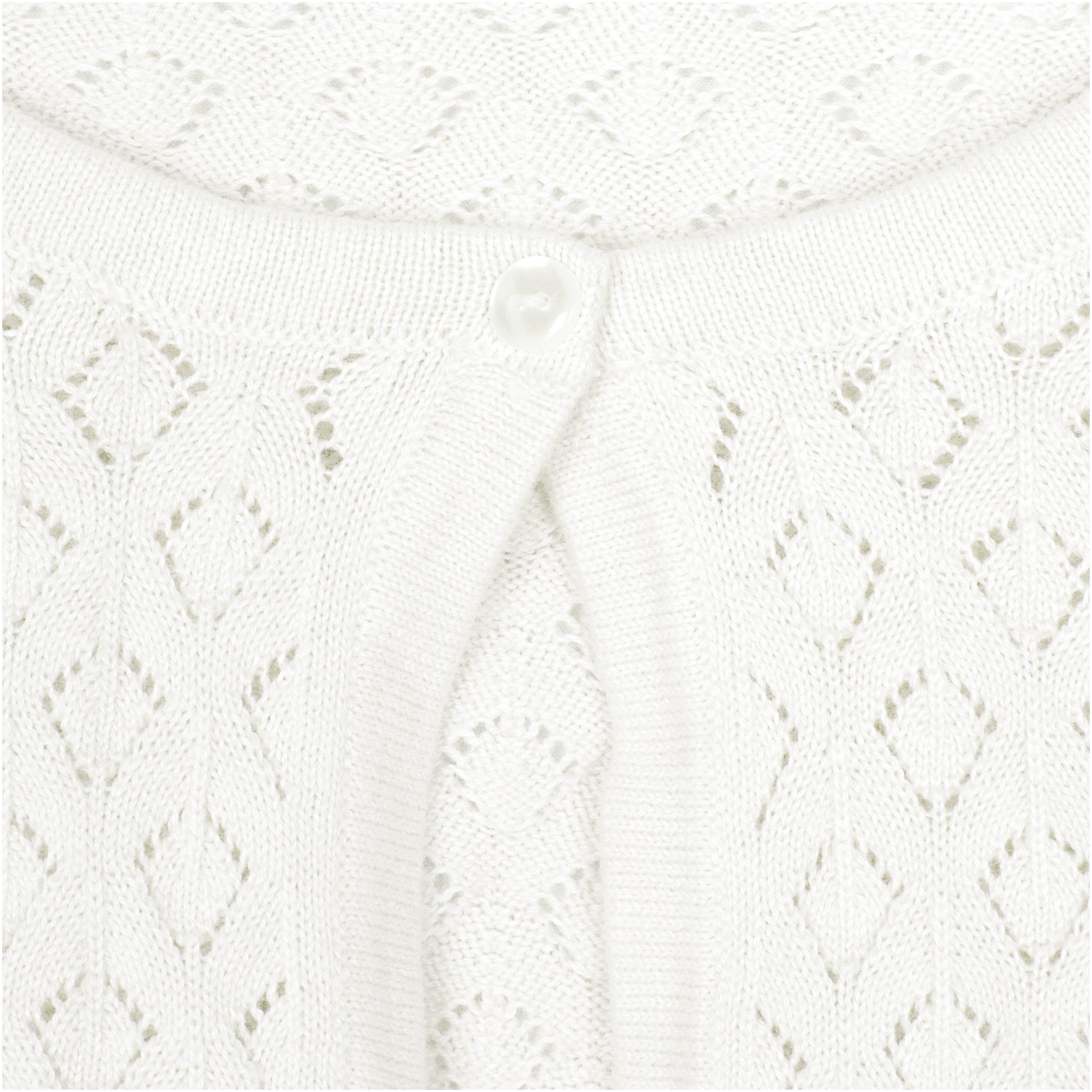 Bolerose Boléro Fille Maille Ajourée Manches Longues | Bouton Assorti, Coton 100 %, Bords Côtelés, Coupe Courte, Léger et Respirant, 3-14 Ans, Devant Ouvert
