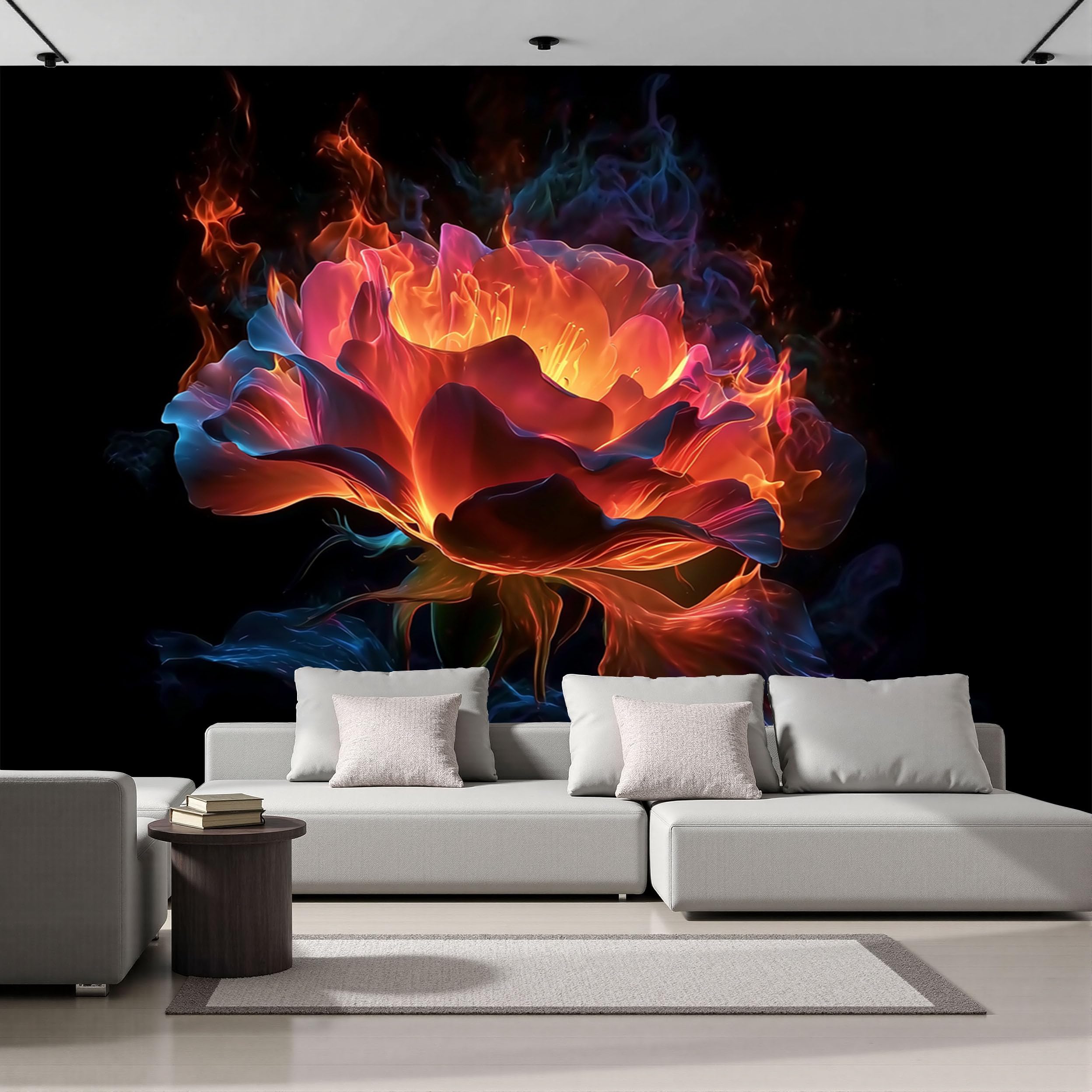 Style fantastique poster géant mural fumée rose décoration XXL salon
