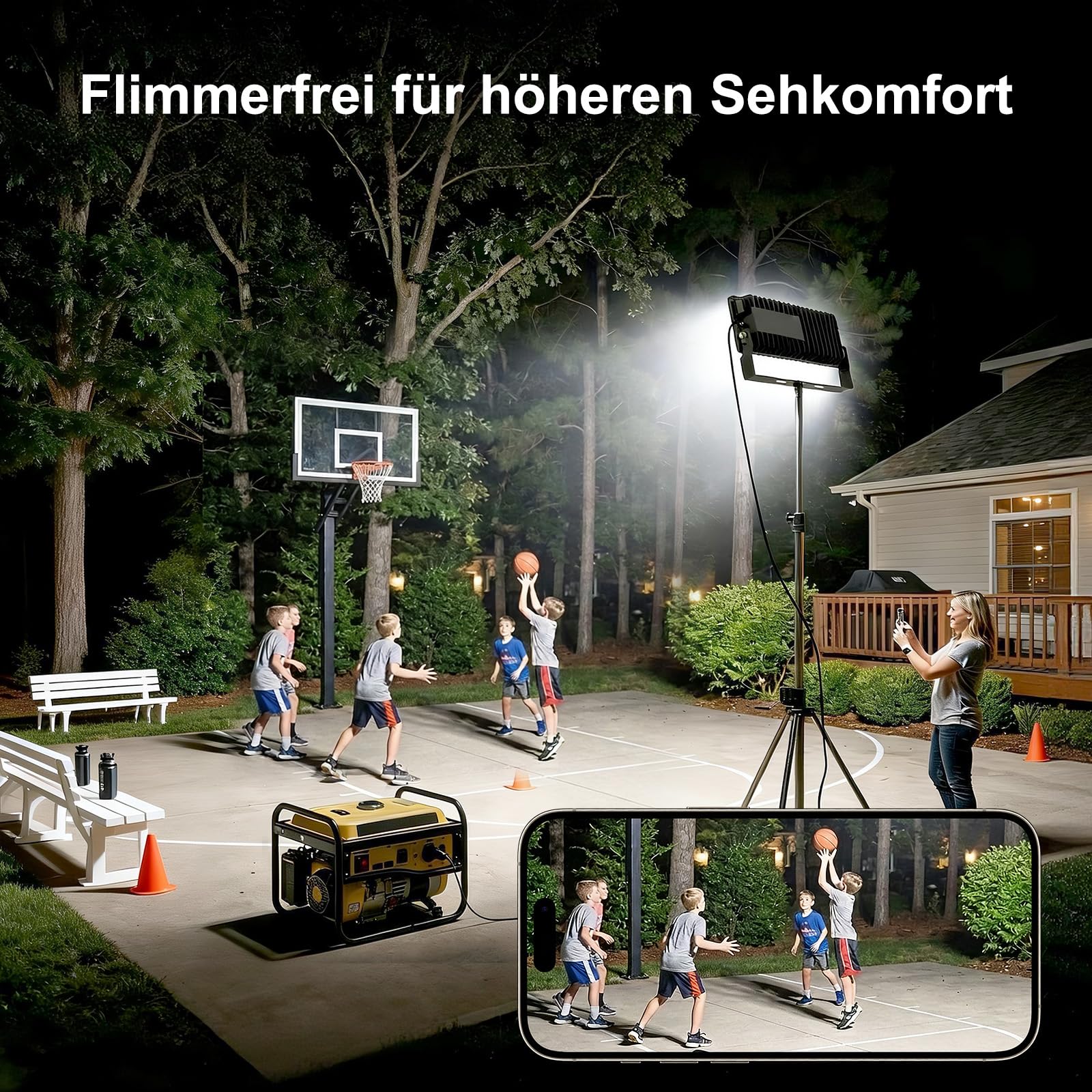 100W 14000LM Naświetlacz LED, 5000K, Zewnętrzny Reflektor LED