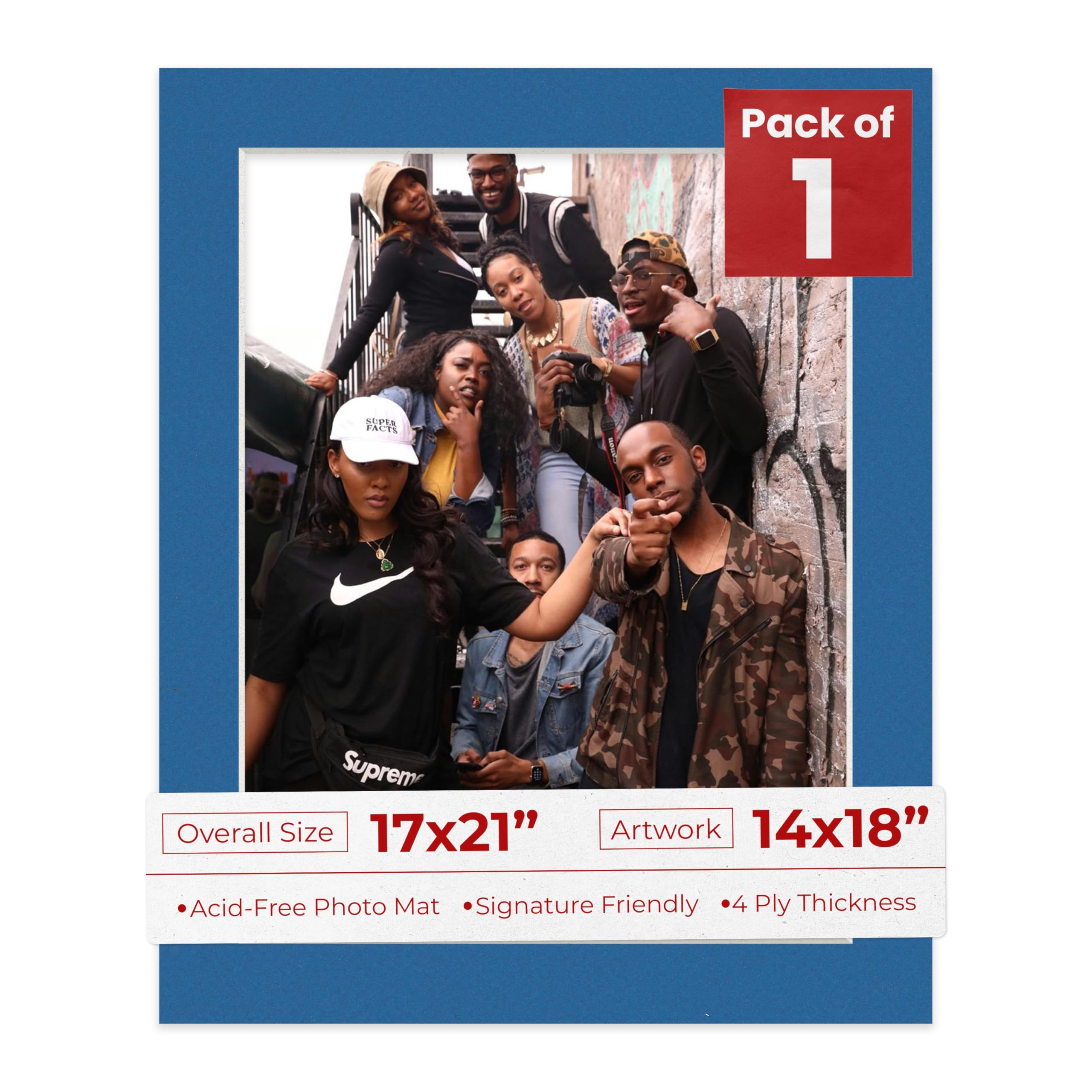 17x21 Mat Bevel Cut for 14x18 Photos - Acid Free Royal Blue Precut Matboard - For Pictures, Photos, Framing - 4-ply Thickness-image-42