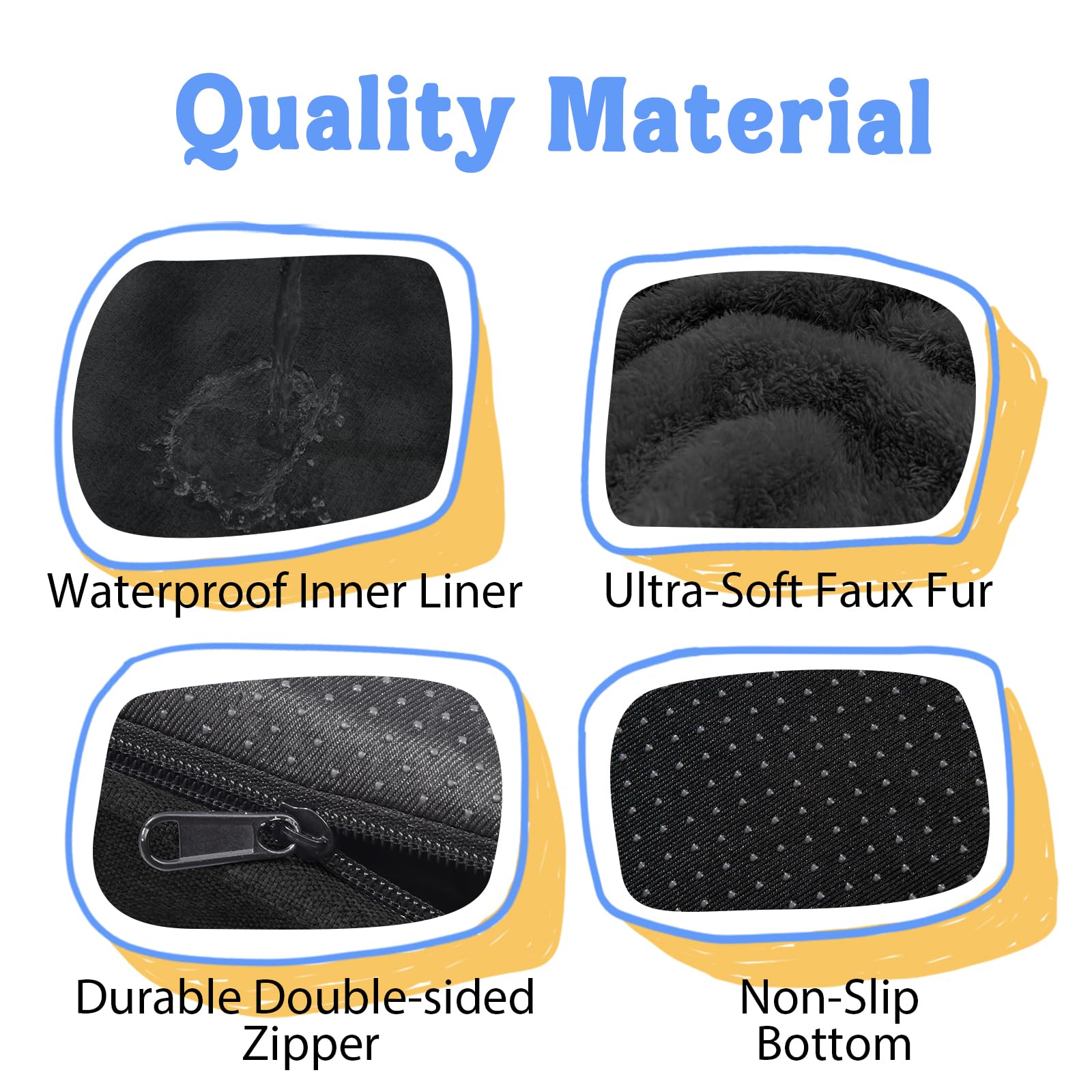 Washable Orthopedic Large Dog Bed - XL Memory Foam Pet Couch Sofa with Removable Cover Waterproof Bolster for Large Size Dogs - image 4