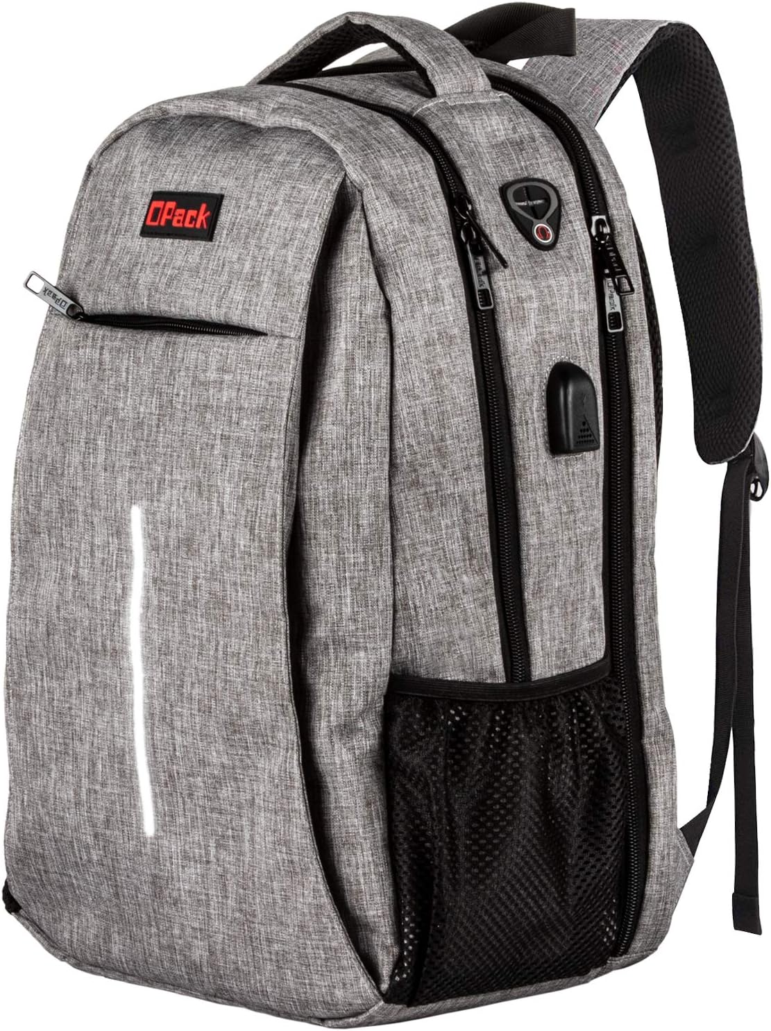 OPACK Travel Laptop Backpack, Business Anti Theft Slim RFID Blocking pocket Durable 15.6 Inch Laptops Backpack, USB Charging Port, Water Resistant College Laptop Bag