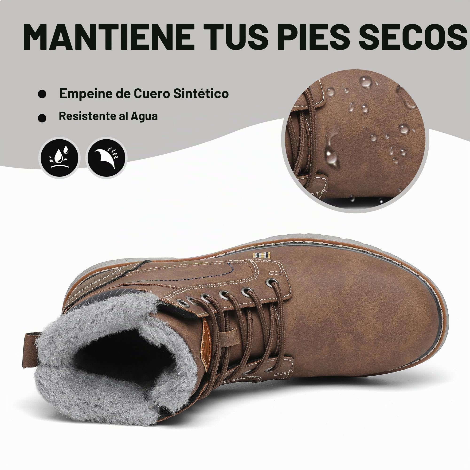 Mishansha Botas de Nieve Hombre Mujer Invierno Marrón Gr.44